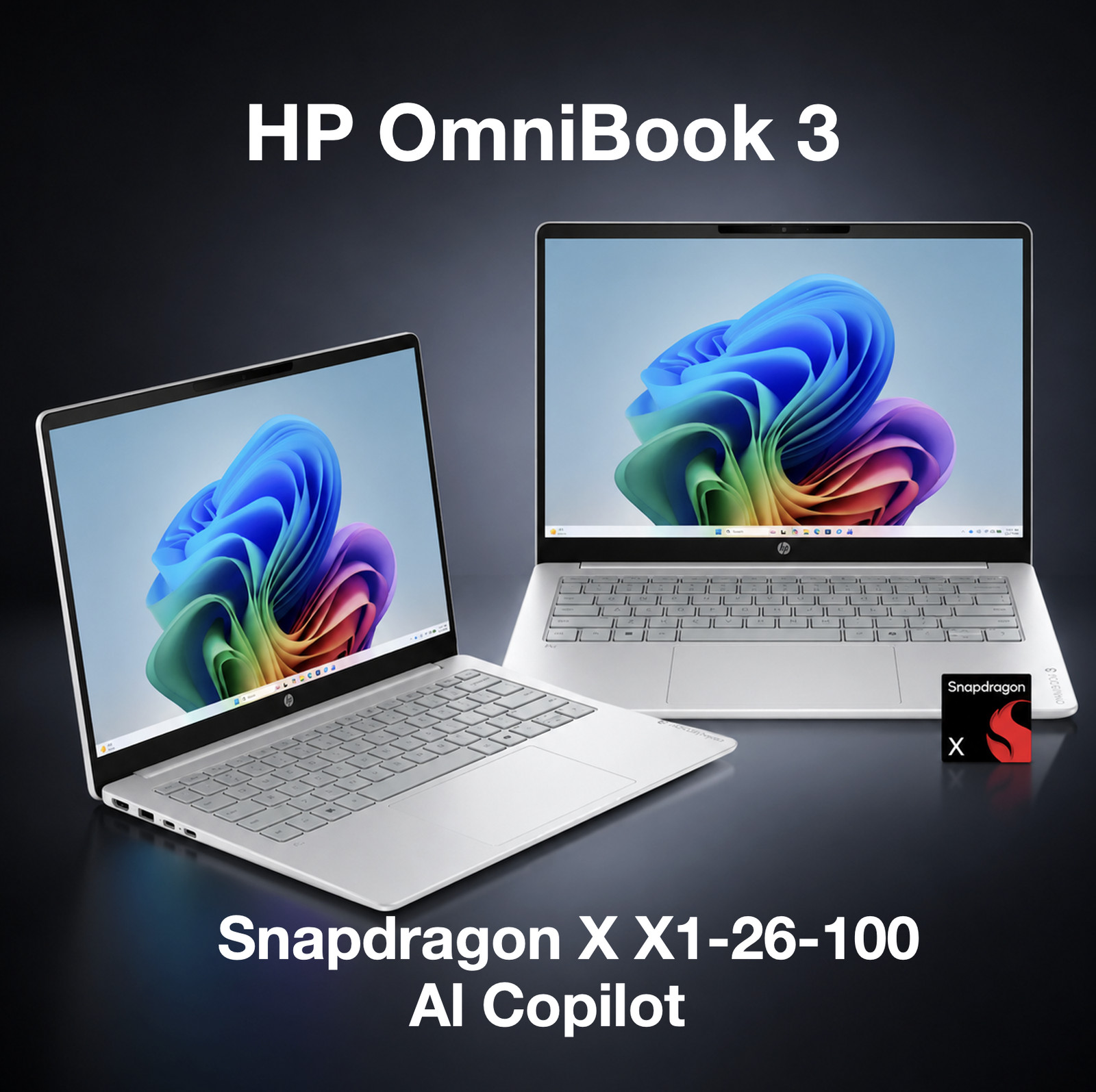 HP OmniBook 14″ 1920×1200 Snapdragon X X1-26-100 16GB RAM 1TB SSD Windows 11 Pro