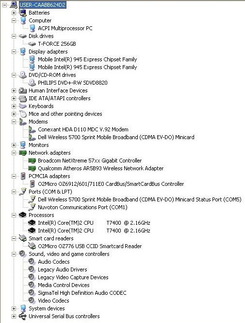 Dell/Latitude D620/Win XP SP3/256GB SSD/4GB RAM/Core 2 Duo 2.16GHz/WiFi/DVD+-RW