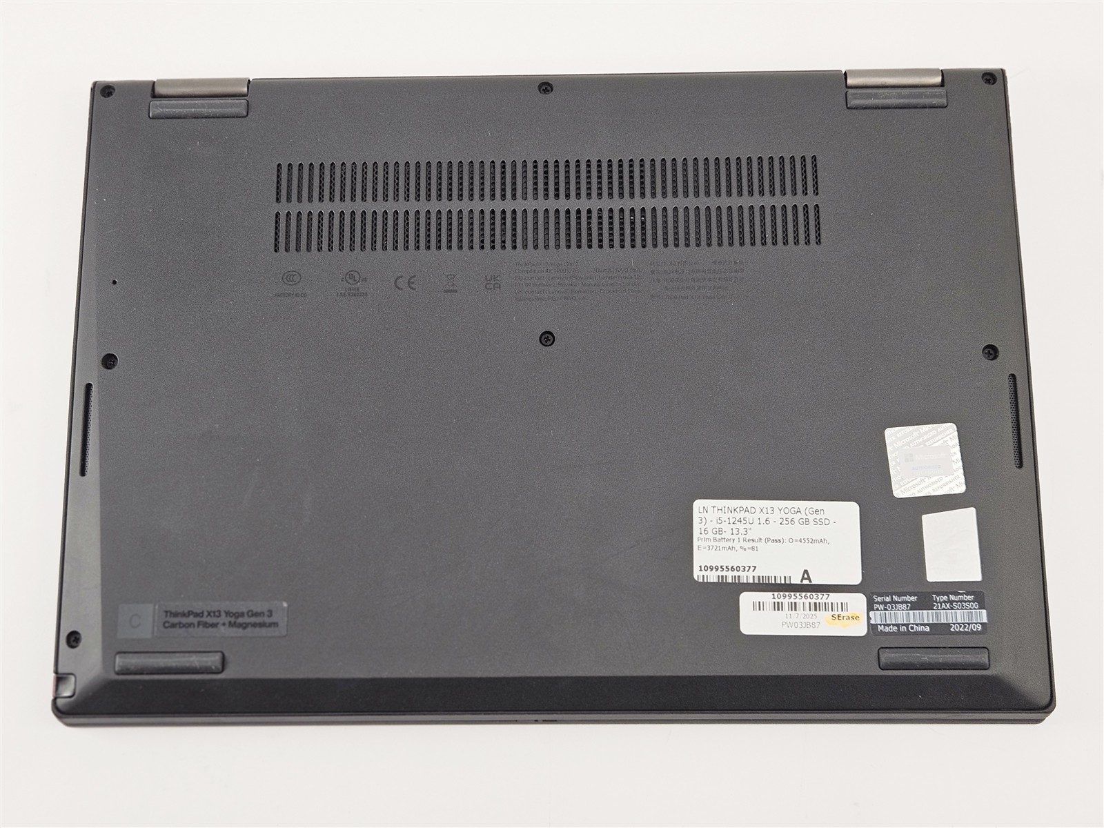 Lenovo 13.3″ ThinkPad X13 Yoga Gen 3 i5-1245U 16GB RAM 256GB SSD Grade A