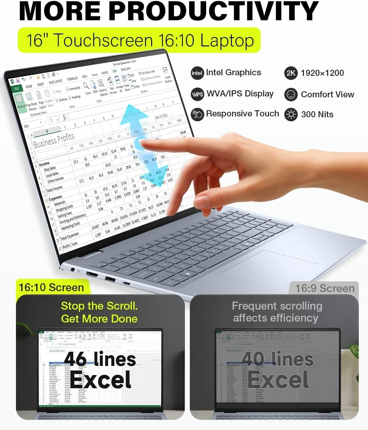 Dell Inspiron 5640 16″ Touchscreen Laptop, Intel 10-Core, Up To 64GB RAM 2TB SSD