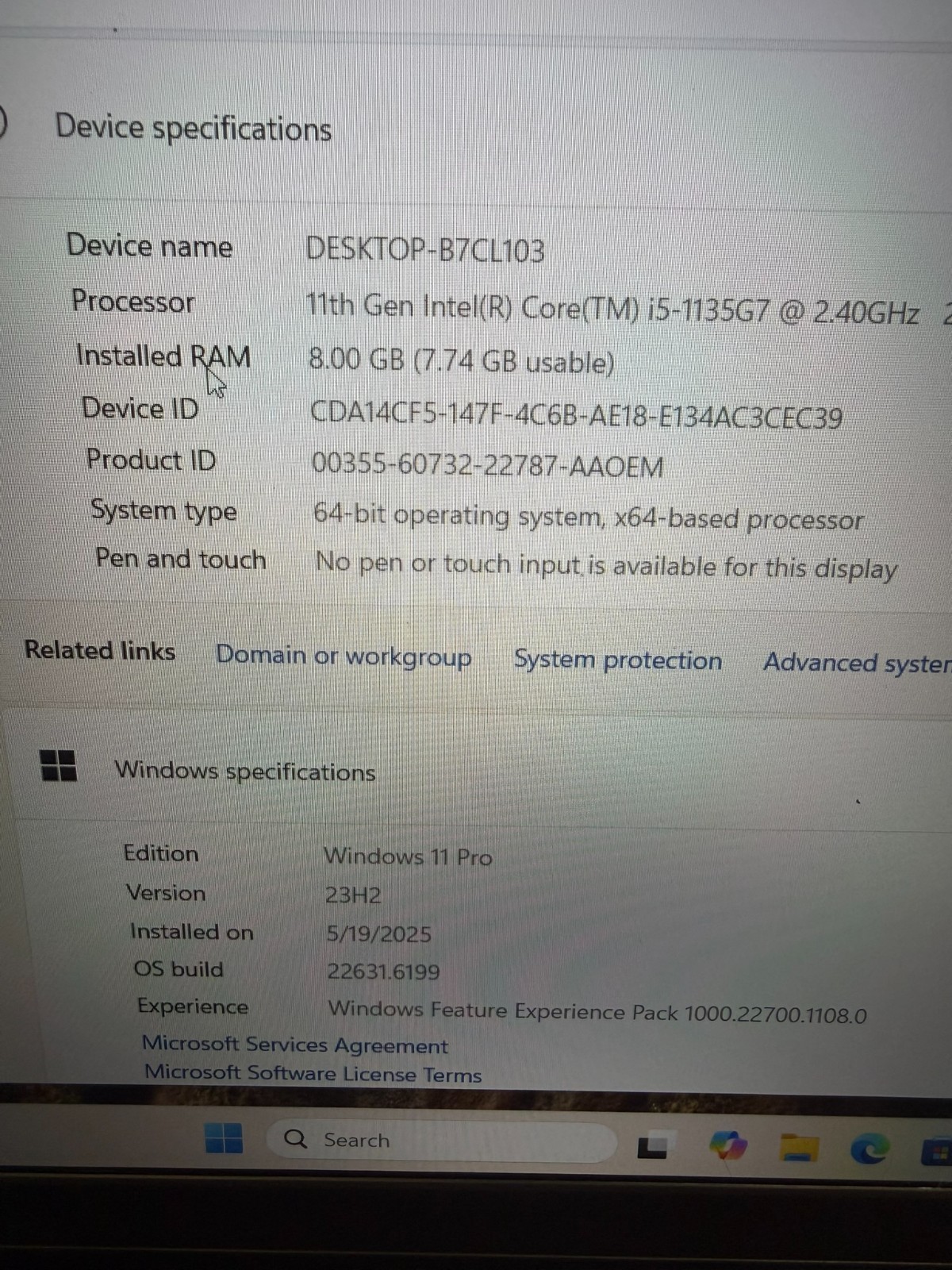 dell inspiron 15 3511 win 11 Pro, Office 2010, 8 GB Ram, 238 GB SSD,