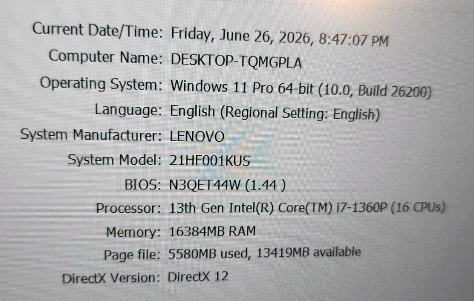 Lenovo Thinkpad P14s Gen 4 i7-1360P 16GB RAM 512GB NVMe NVIDIA RTX™ A500 4GB