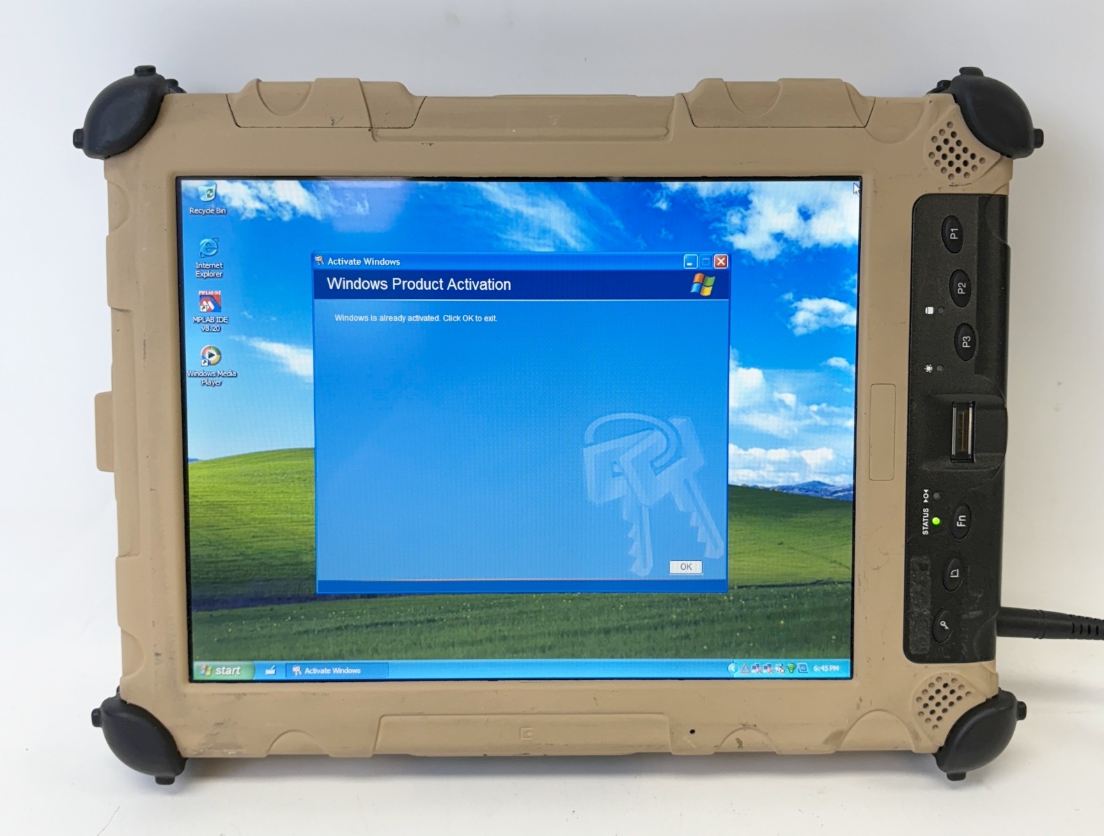 Miltope Block 2 Rev E Rugged Tablet Windows XP Includes Charger Tested with A…
