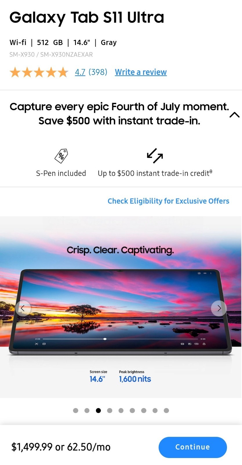 Samsung Galaxy Tab S11 Ultra Wi-Fi 512GB 14.6″ Gray