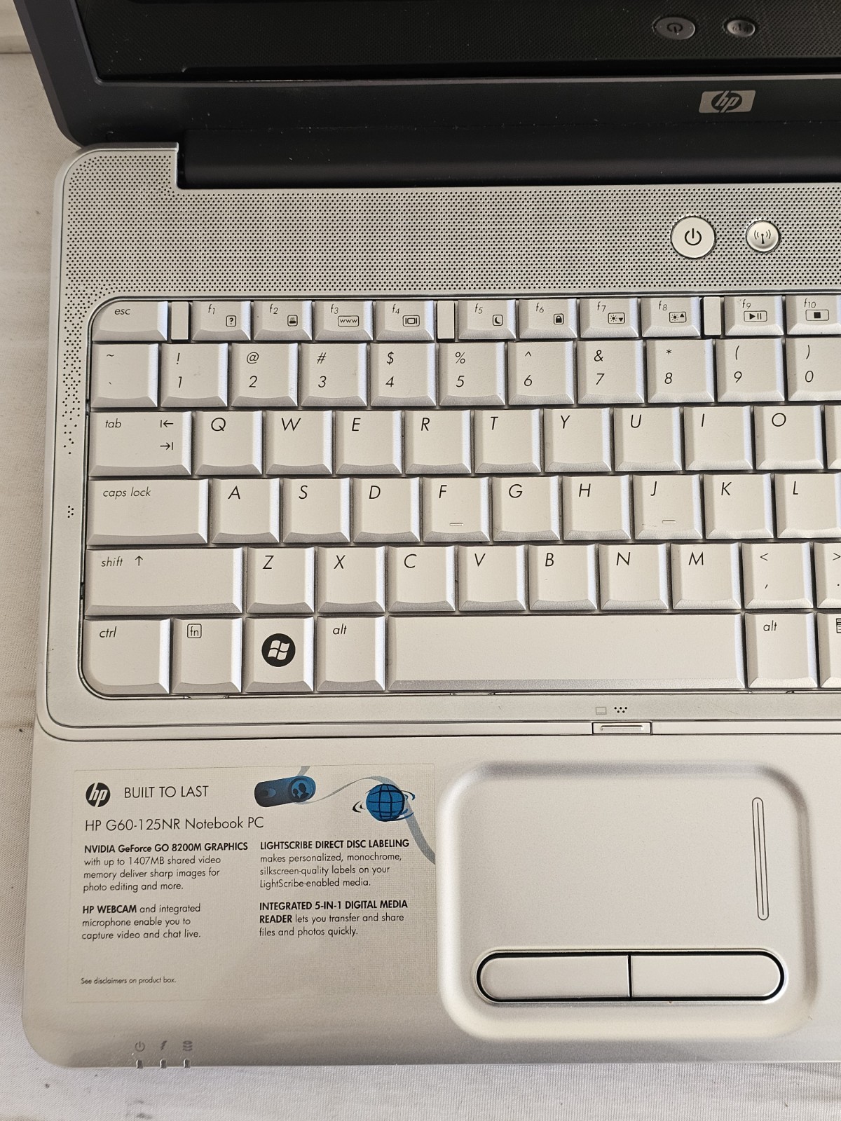 HP G60-125NR Laptop – AMD Turion RM-70 – 3GB RAM – NO HDD/OS WON’T BOOT WINDOWS