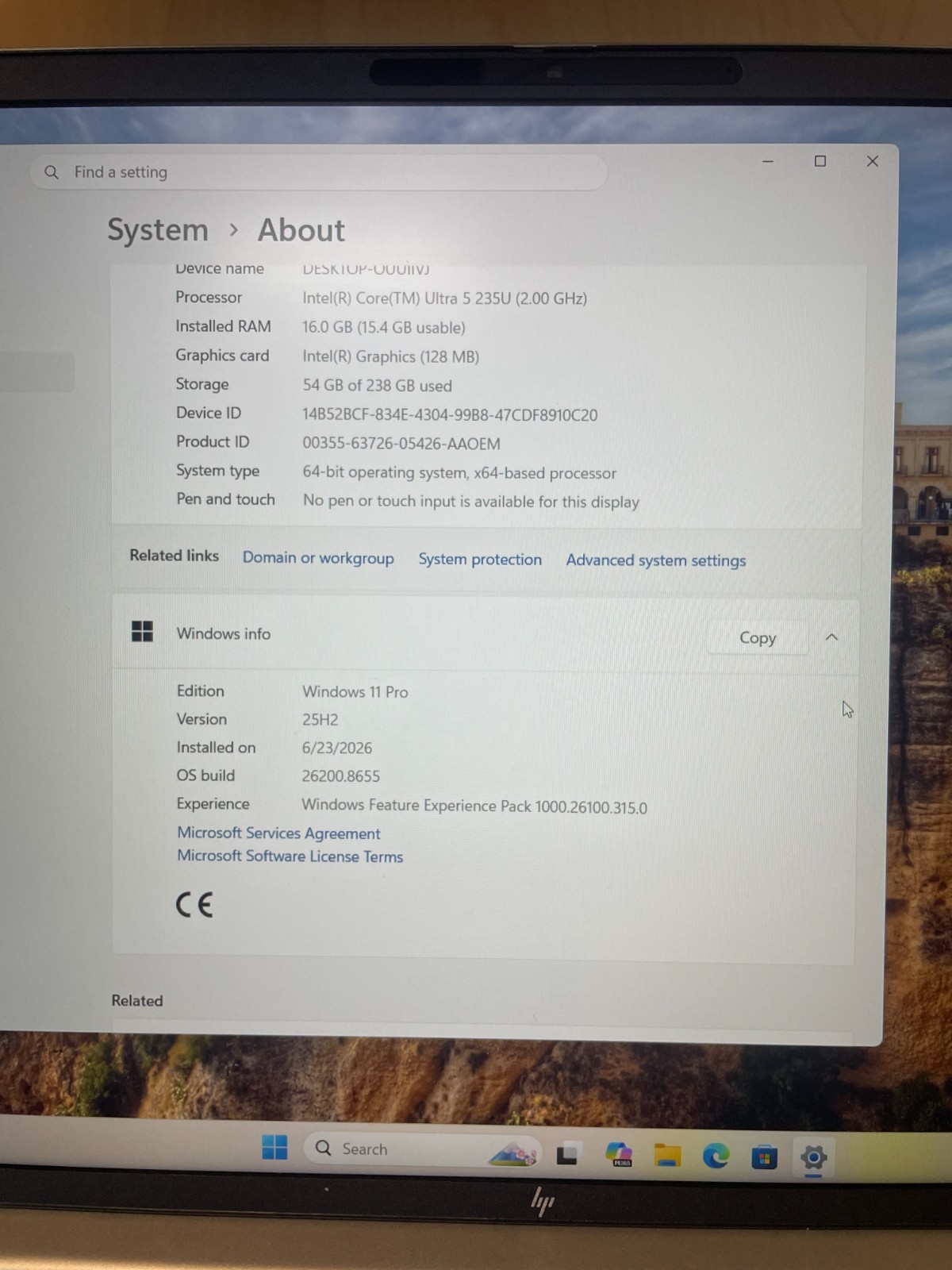 HP Elitebook 6: Intel Ultra 5 235U, 16 Gb RAM, 256 Gb SSD, Windows 11 Pro