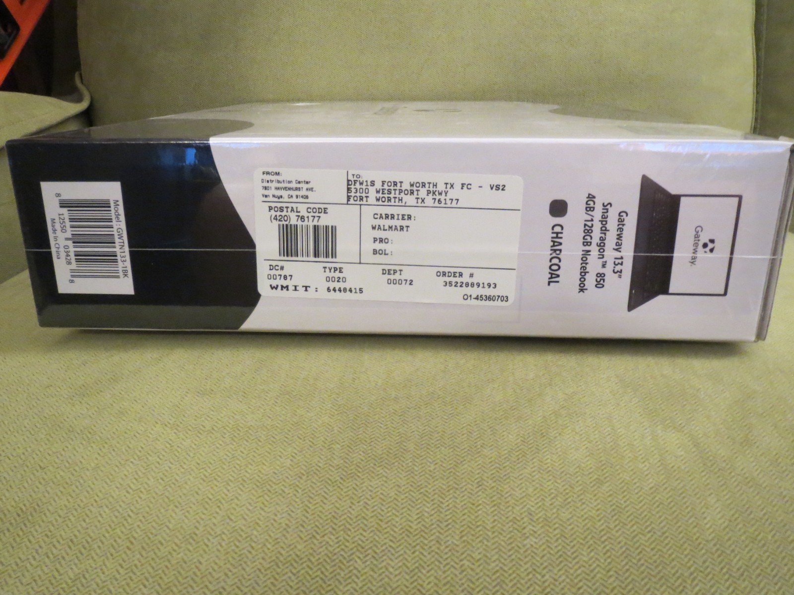 Gateway (Cow Theme) 13.3 inch Ultra Slim Notebook GWTN133-1BK, EMPTY BOX ONLY