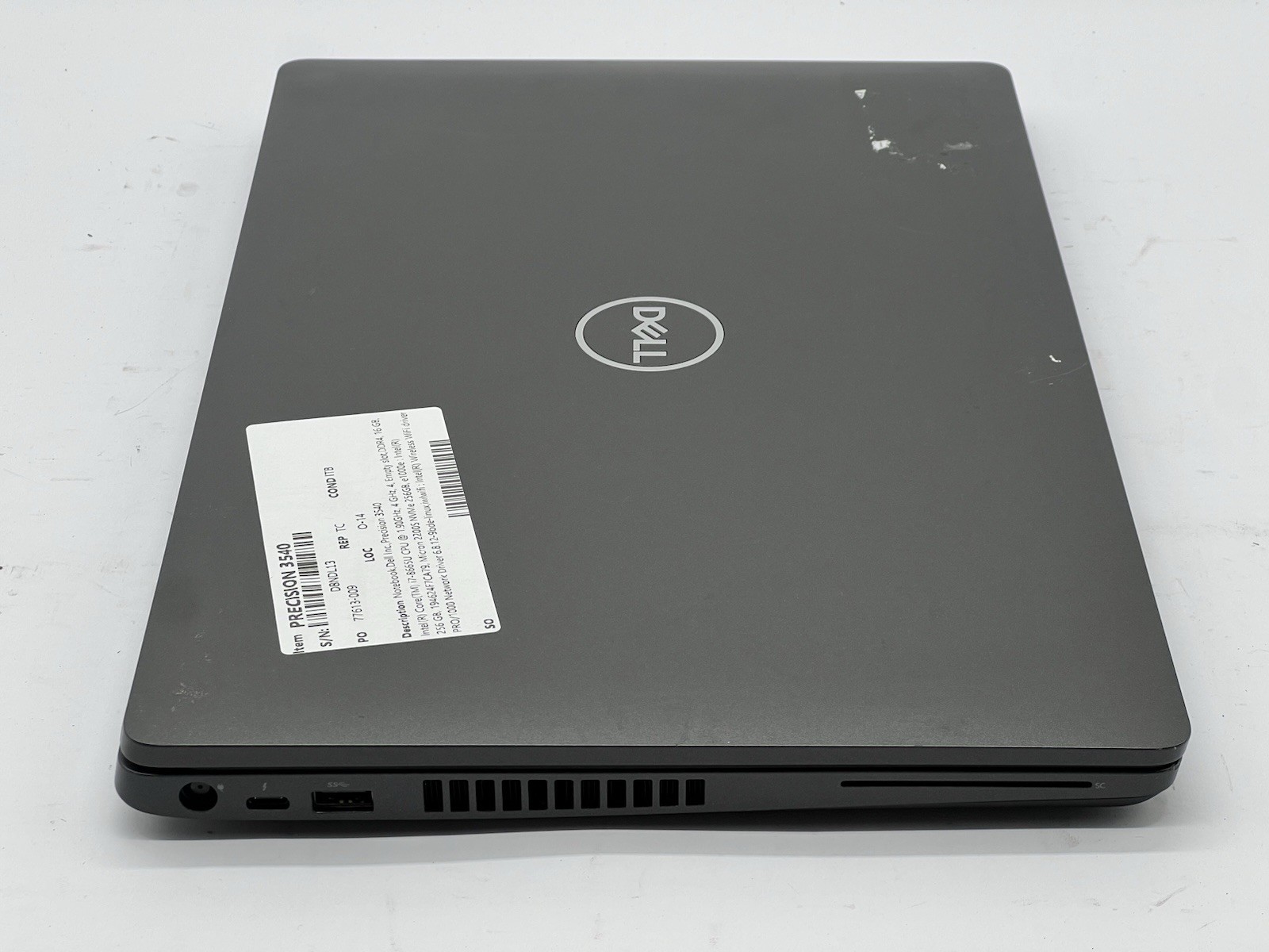 Dell Precision 3540, i7-8665U CPU, @ 1.90GHz, 16GB RAM, 256GB NVMe-No OS/AC