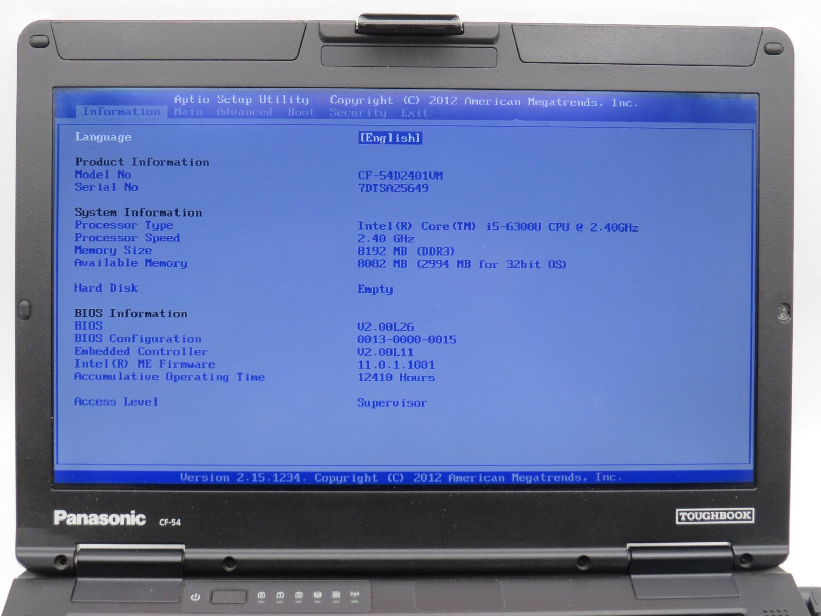 Toughbook CF-54 MK2 | i5-6300U @ 2.4GHz | 8GB DDR3 | 14″ | No HDD/OS/AC *READ*