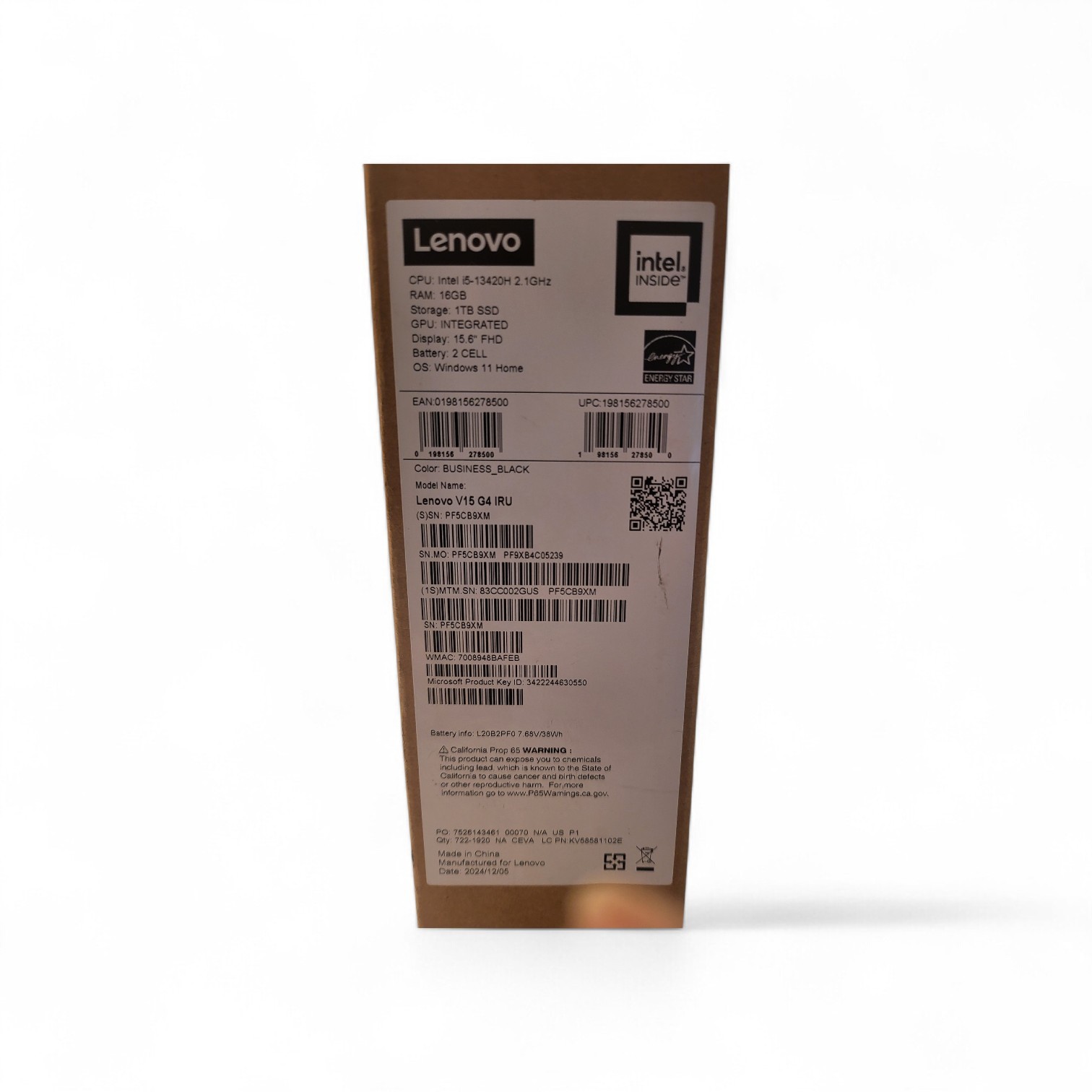 LENOVO 83A100PBUS Lenovo V15 G4 IRU 15.6″ FHD i3-1315U 1.2GHz Intel UHD Graphics