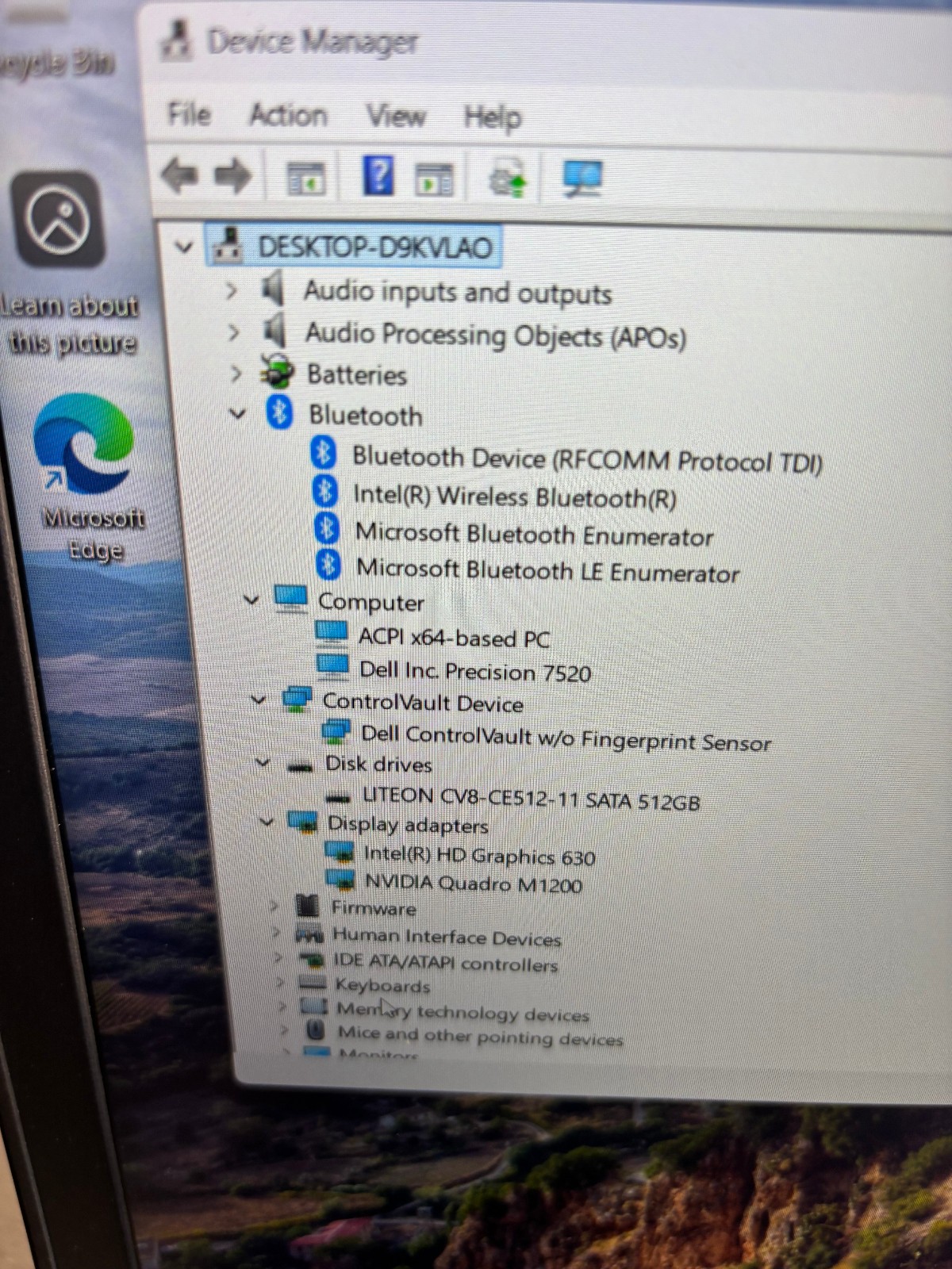 DELL PRECISION 7520 i5-8400H 2.5GHZ RAM 16GB NVME 512GB NVIDIA P3200 BLUETOOTH