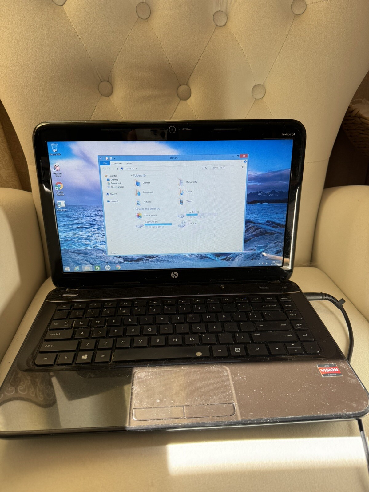 Hp Laptop Pavilion G4 4gb AMD Radeon HD 7520G Used With Battery