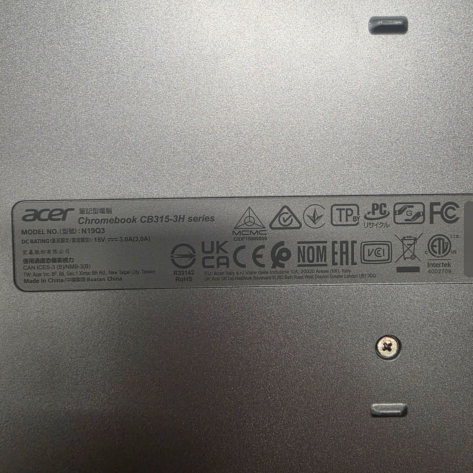 Acer Chromebook CB315-3H N19Q3 Intel Celeron Chrome OS 32GB SSD 15.6″ 4GB Ram