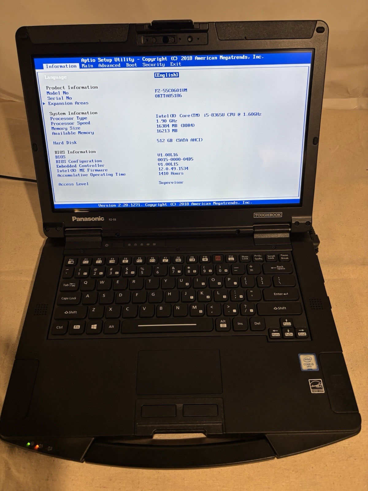 Panasonic Toughbook FZ-55 14″ Intel i5-8365U, 32GB DDR4. Win11Pro, Touch