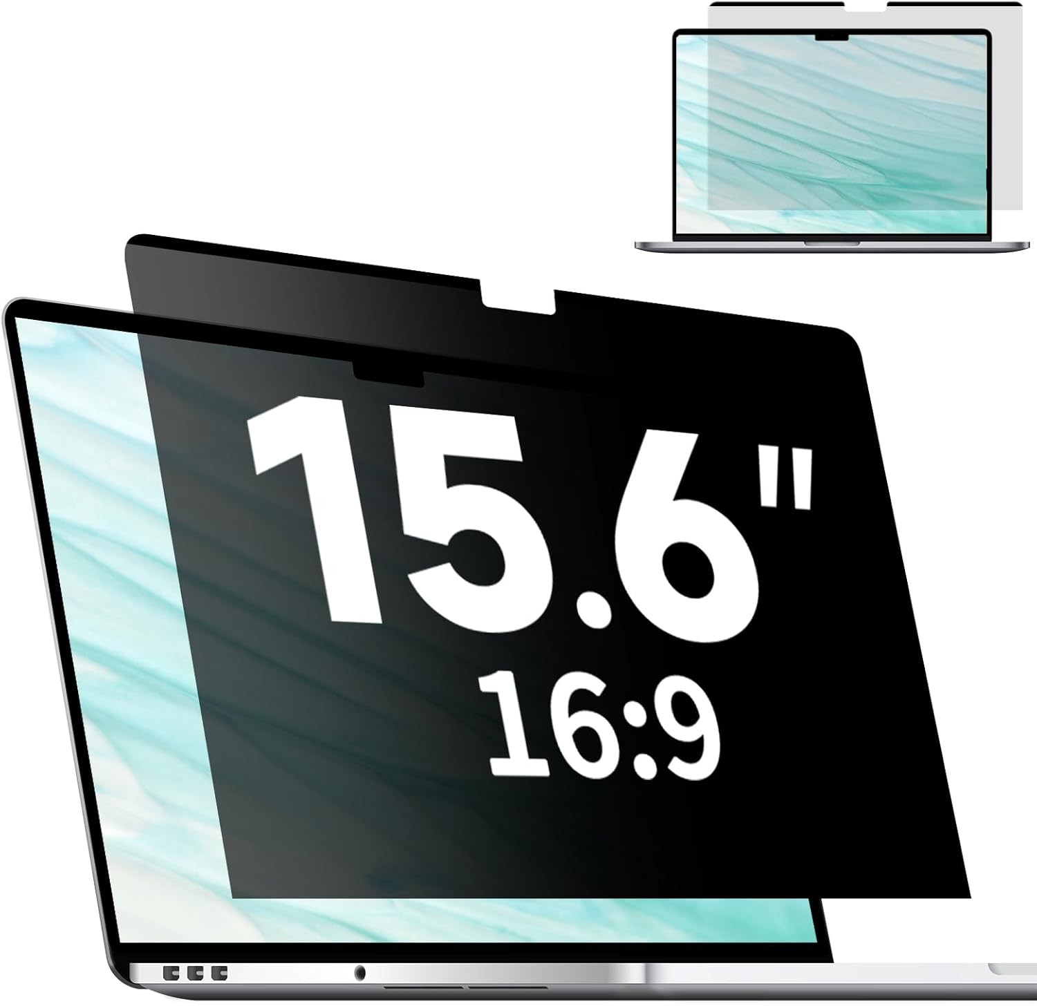 Removable Matte Anti-Glare Filter for 15.6 Inch 16:9 Magnetic Laptop Privacy Scr
