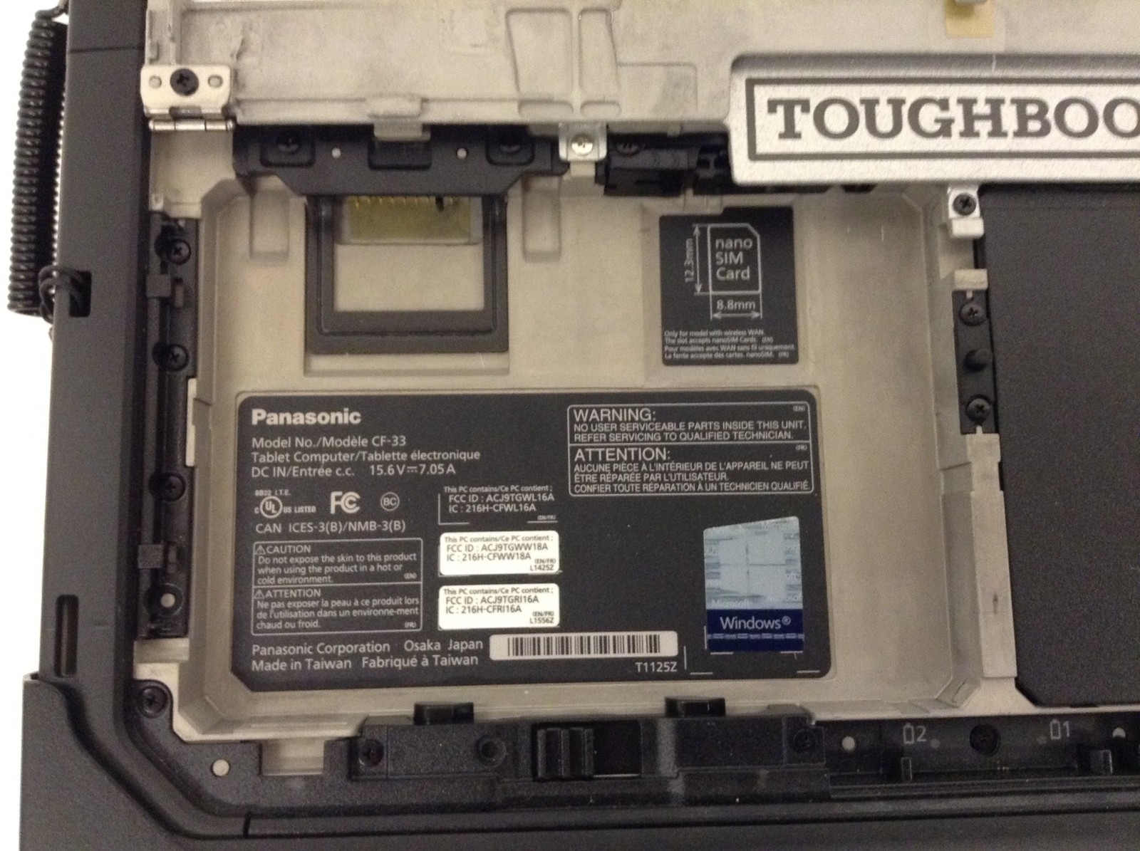 Panasonic Toughbook CF-33 MK1 i7-7600U 16GB 256GB SSD Touch 2 Batt, 7K HRS WORKS