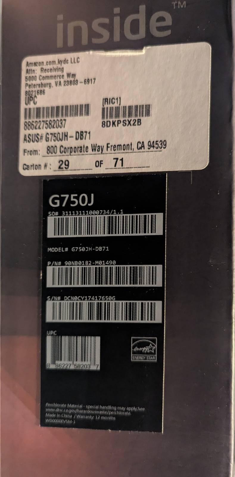 ASUS ROG G750JH A.C. Blk Flg 17.3in. (1TB, Intel Core i7 4th Gen., 2.4GHz, 24GB)