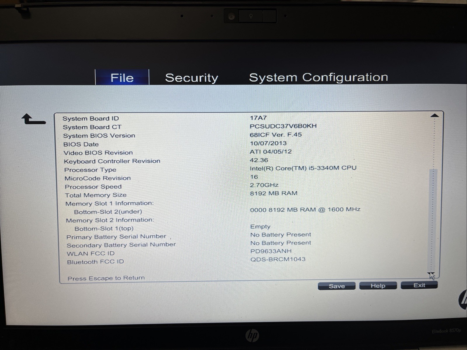 HP EliteBook 8570P Intel i5 2.5GHz – Read Description Before Buy