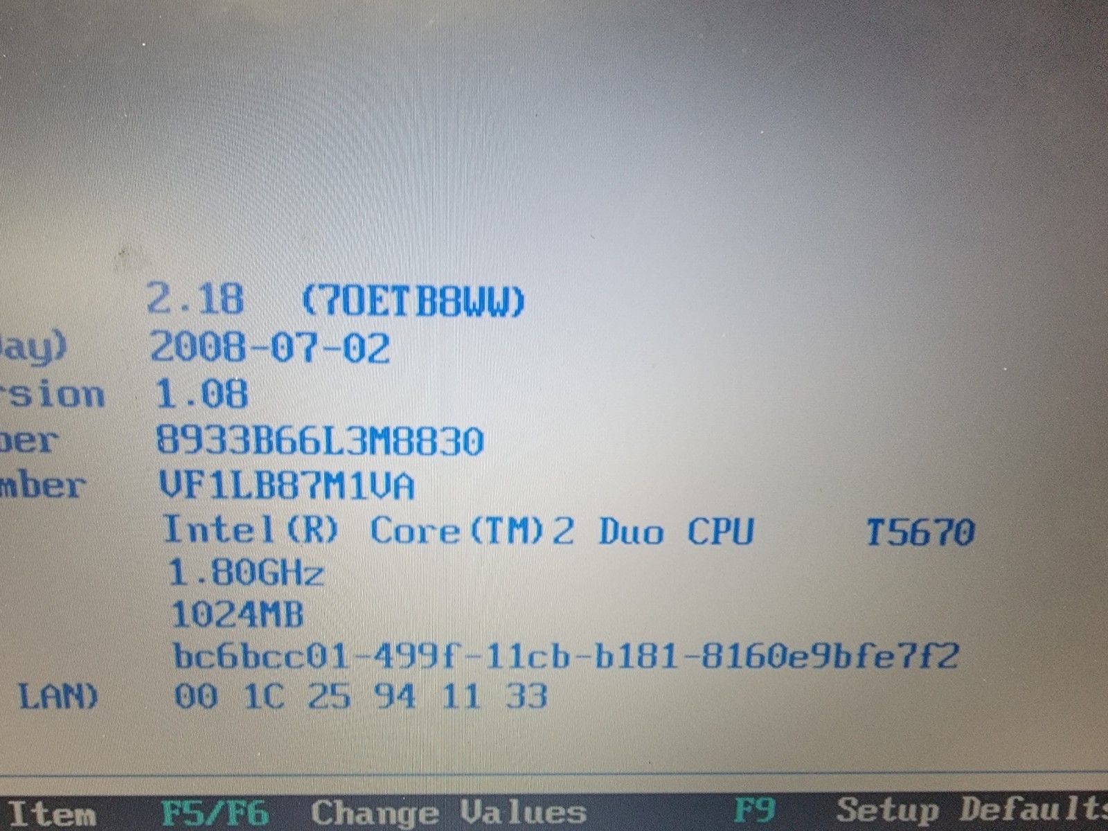 Lenovo R61 LAPTOP – INTEL CORE 2 DUO – 1GB RAM – PARTS ONLY – SEE DESCRIPTION