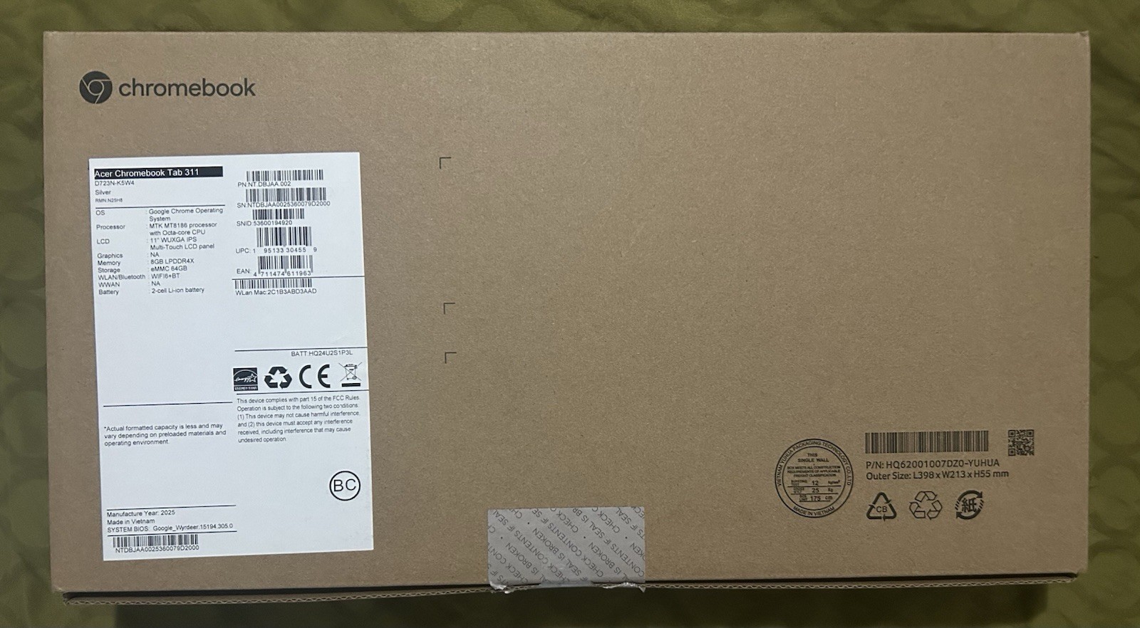 Acer Chromebook Tab 311 – 11″ Tablet D723N-K705 Chrome OS Stylus Pen Included