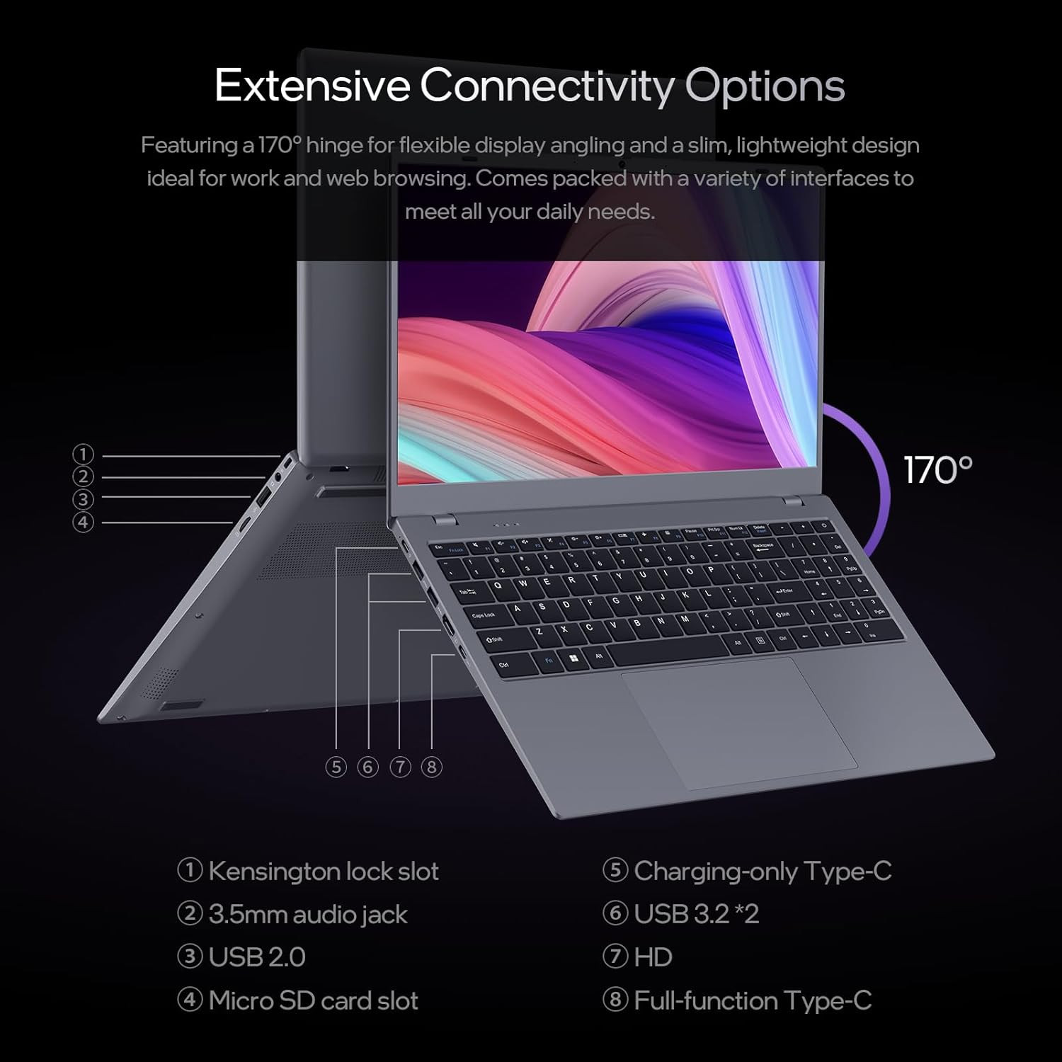 15.6 Ips-Fhd-Laptop, 8GB RAM 256GB SSD AMD 3020E (Up to 2.6Ghz), Full Function T