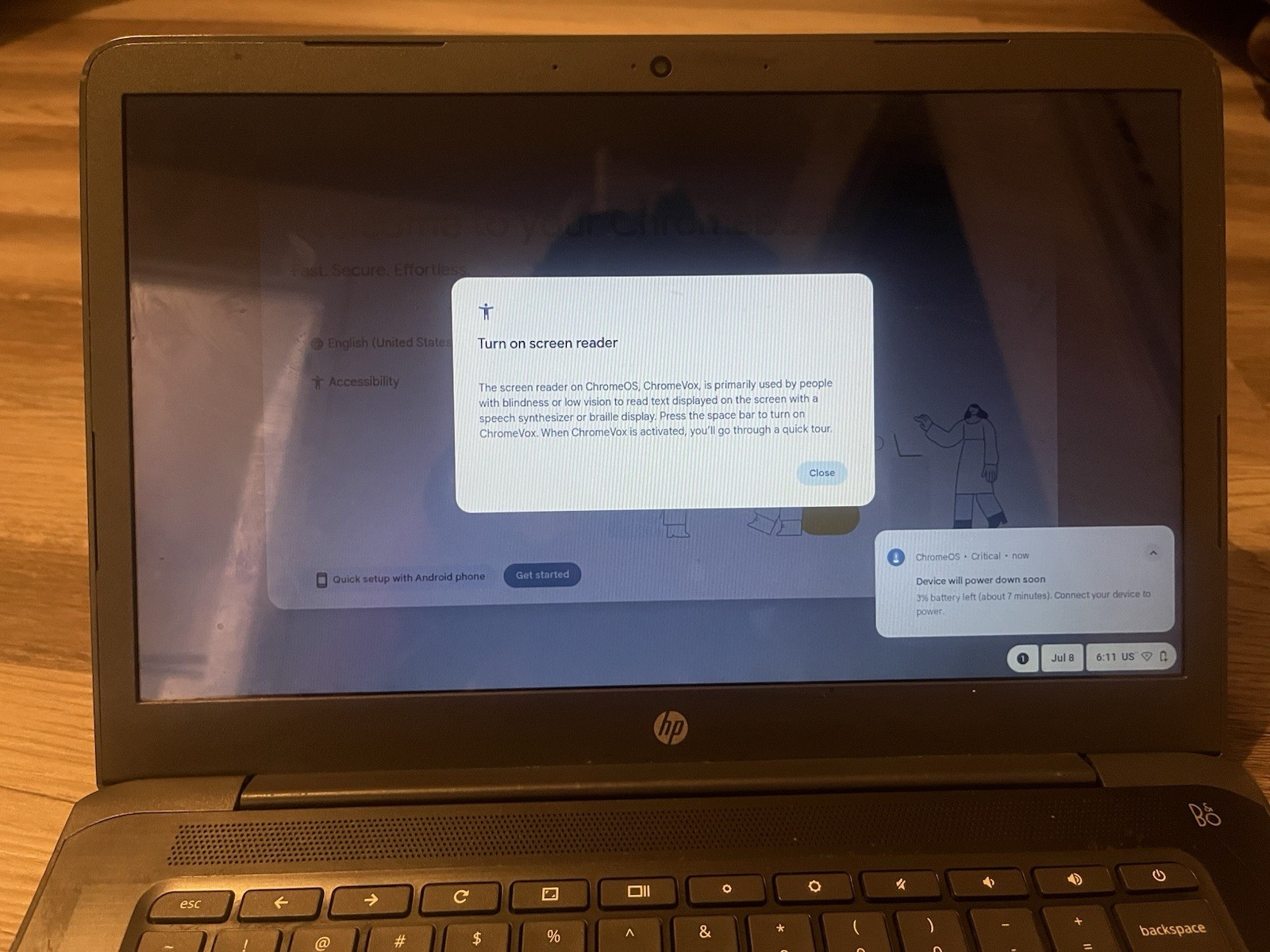 HP Chromebook 14 G5 14 inch | 32GB | AMD A6 | 1.8GHz| 4GB RAM No Power Adapter