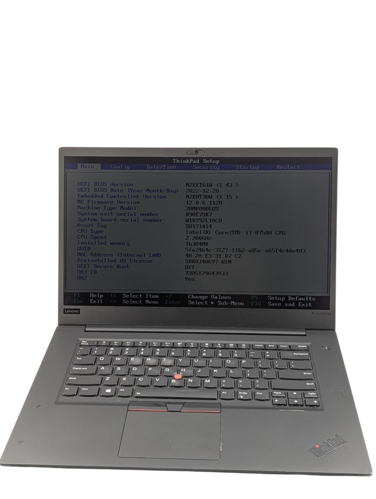 Lenovo ThinkPad X1 Extreme i7-8750H 2.20GHz 16GB RAM 512GB SSD-Grade D