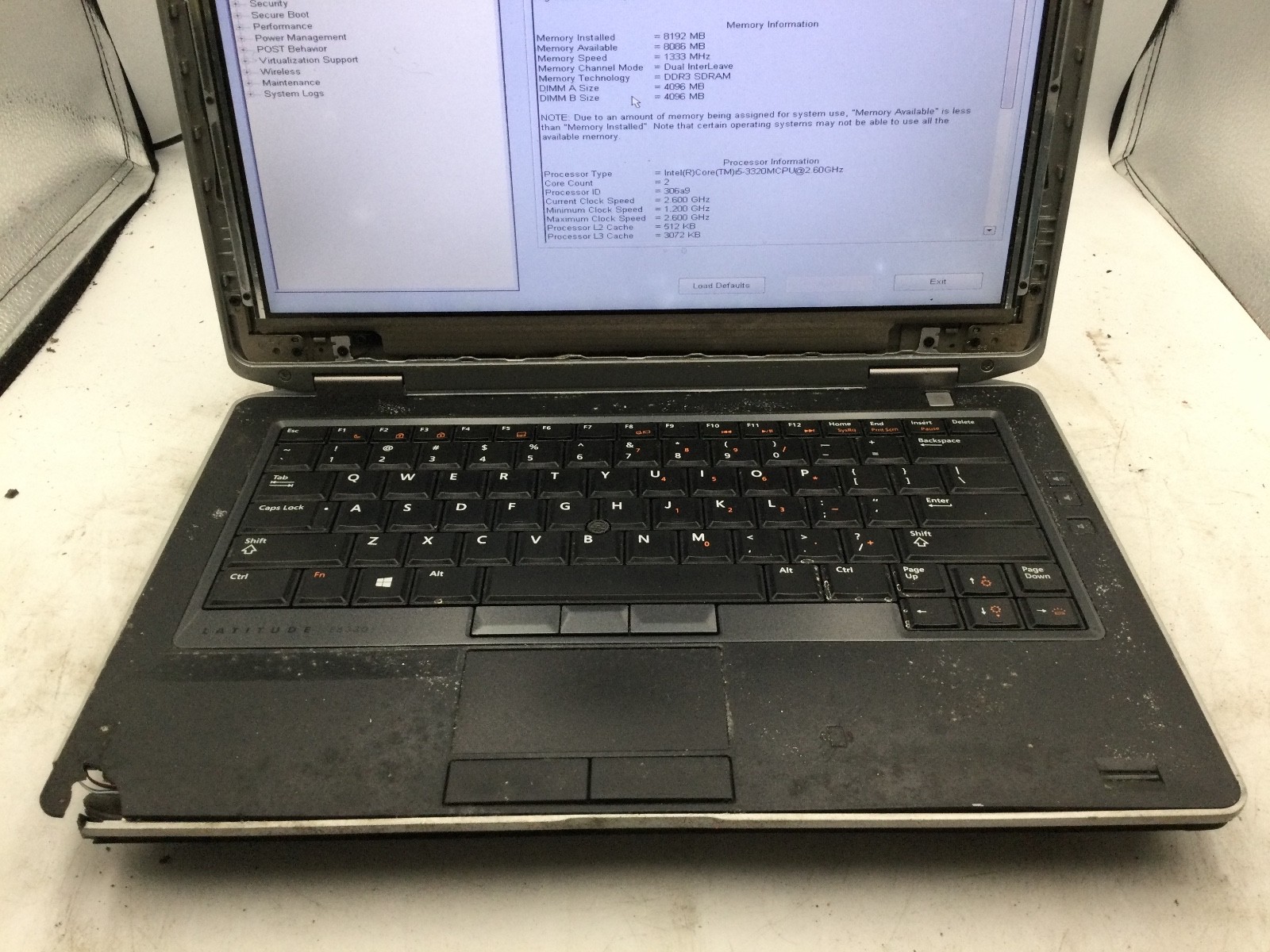 DELL LATITUDE E6330 – BOOTS TO BIOS – INTEL I5 3320 – 8GB RAM – 13″ – READ – BB!