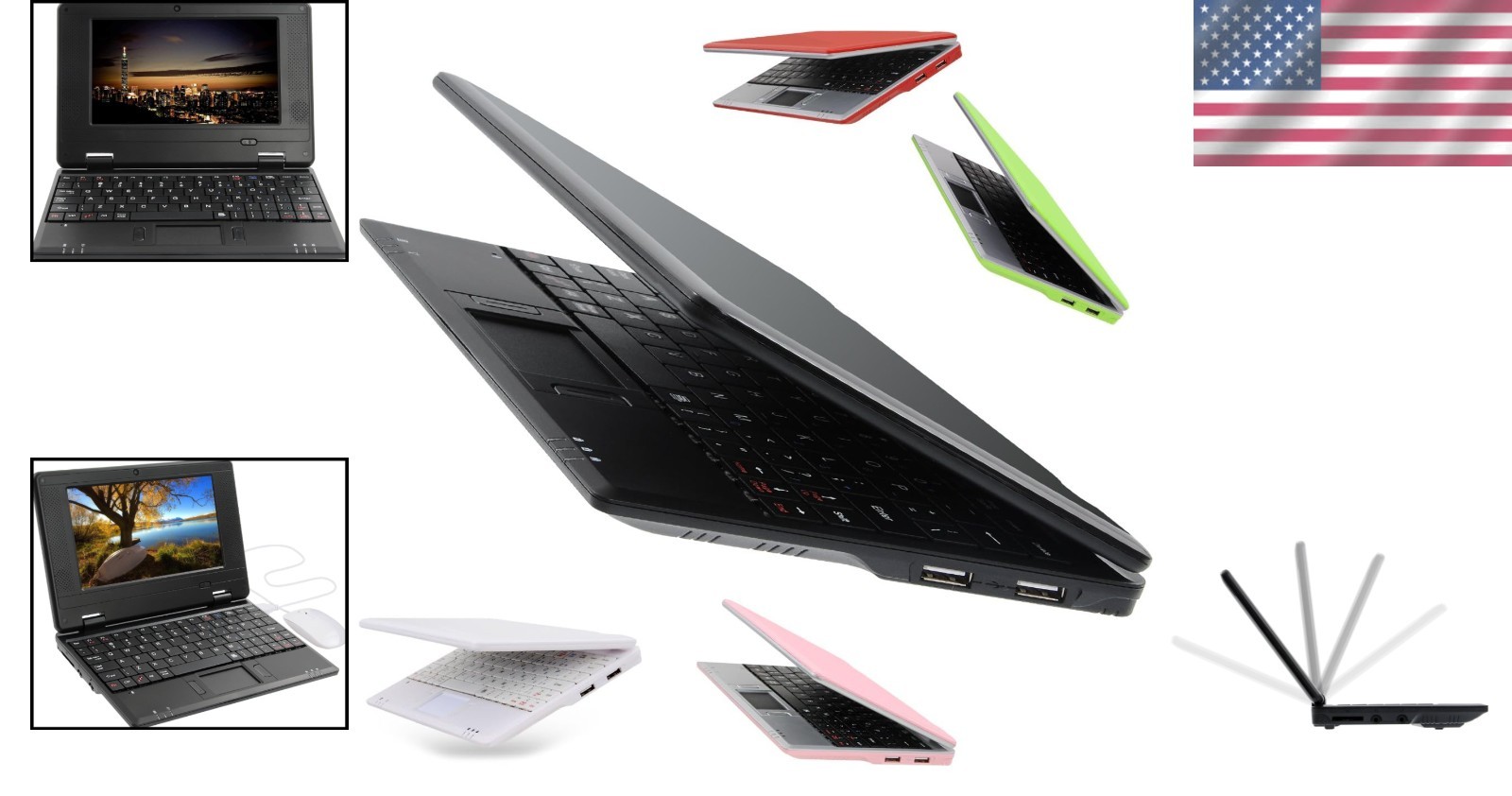 Lightweight 7″ Mini PC Netbook Android 12 WiFi**