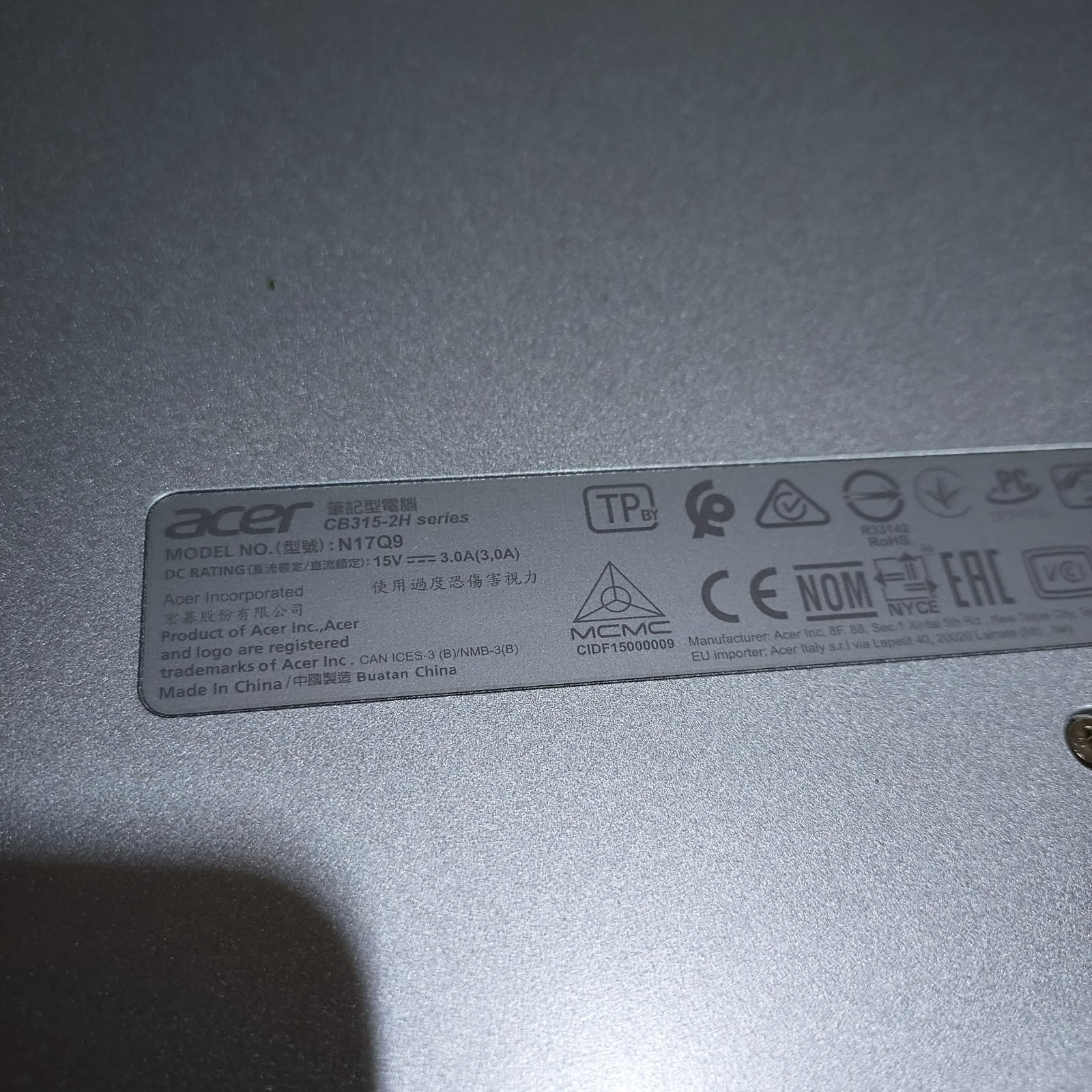 Acer Chromebook CB315-2HT-47WG AMD A4-9120C 1.60GHz 32GB – Broken Screen
