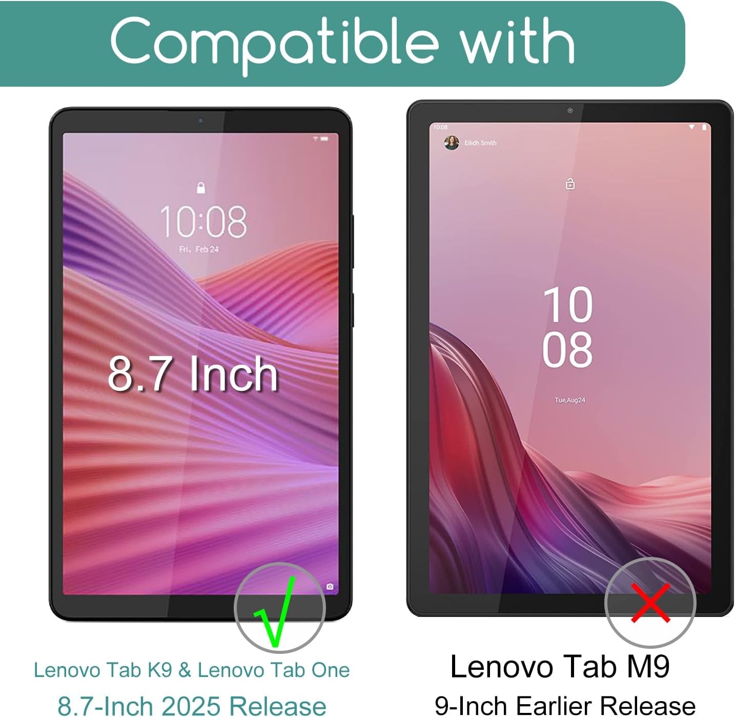 2 Pack Designed for Lenovo Tab One 8.7″ & Lenovo Tab K9 8.7 Inch Tempered Glass
