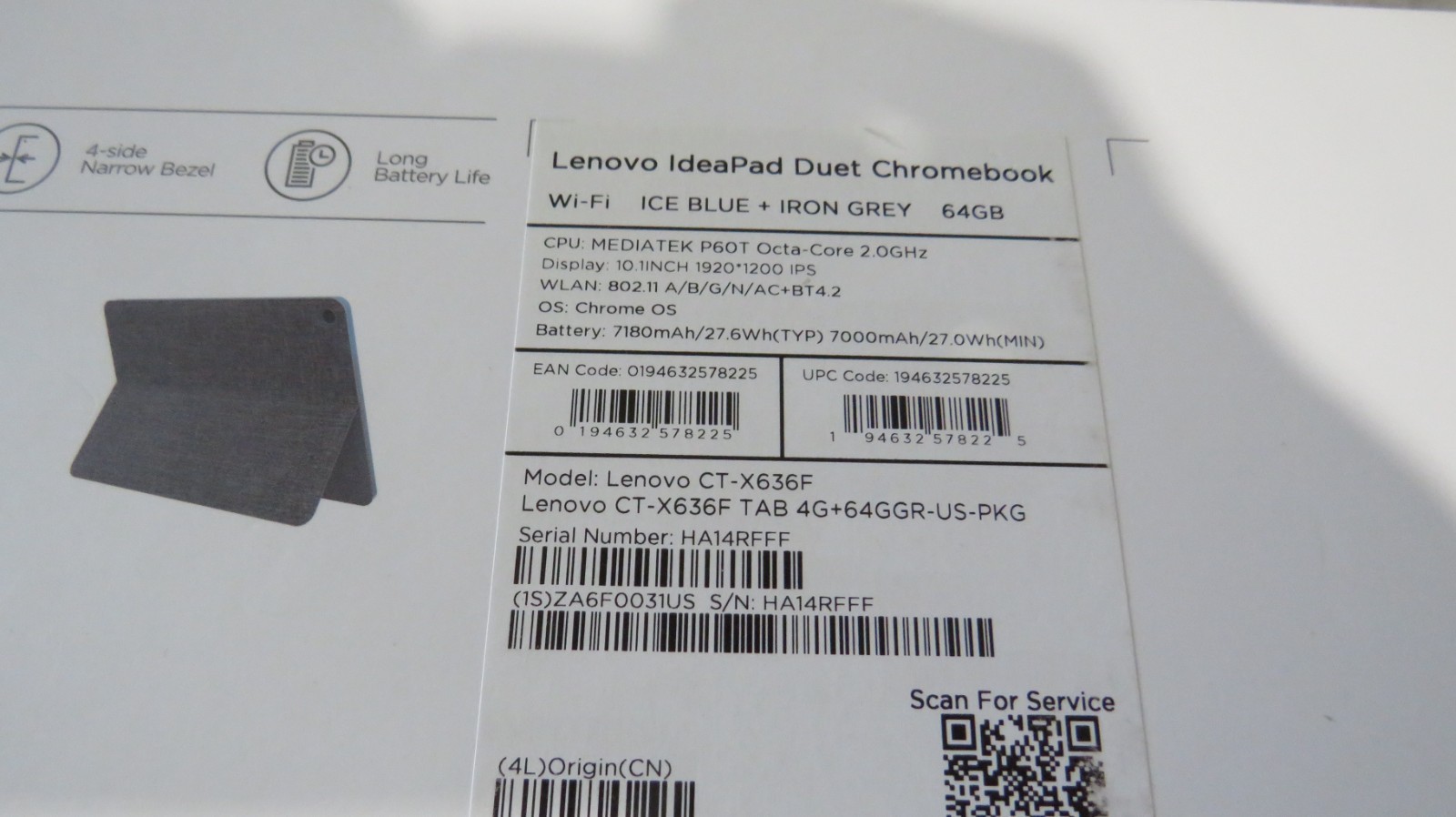 Lenovo IdeaPad Duet Chromebook CT-X636F 10.1″ (64GB) – Ice Blue + Iron Grey