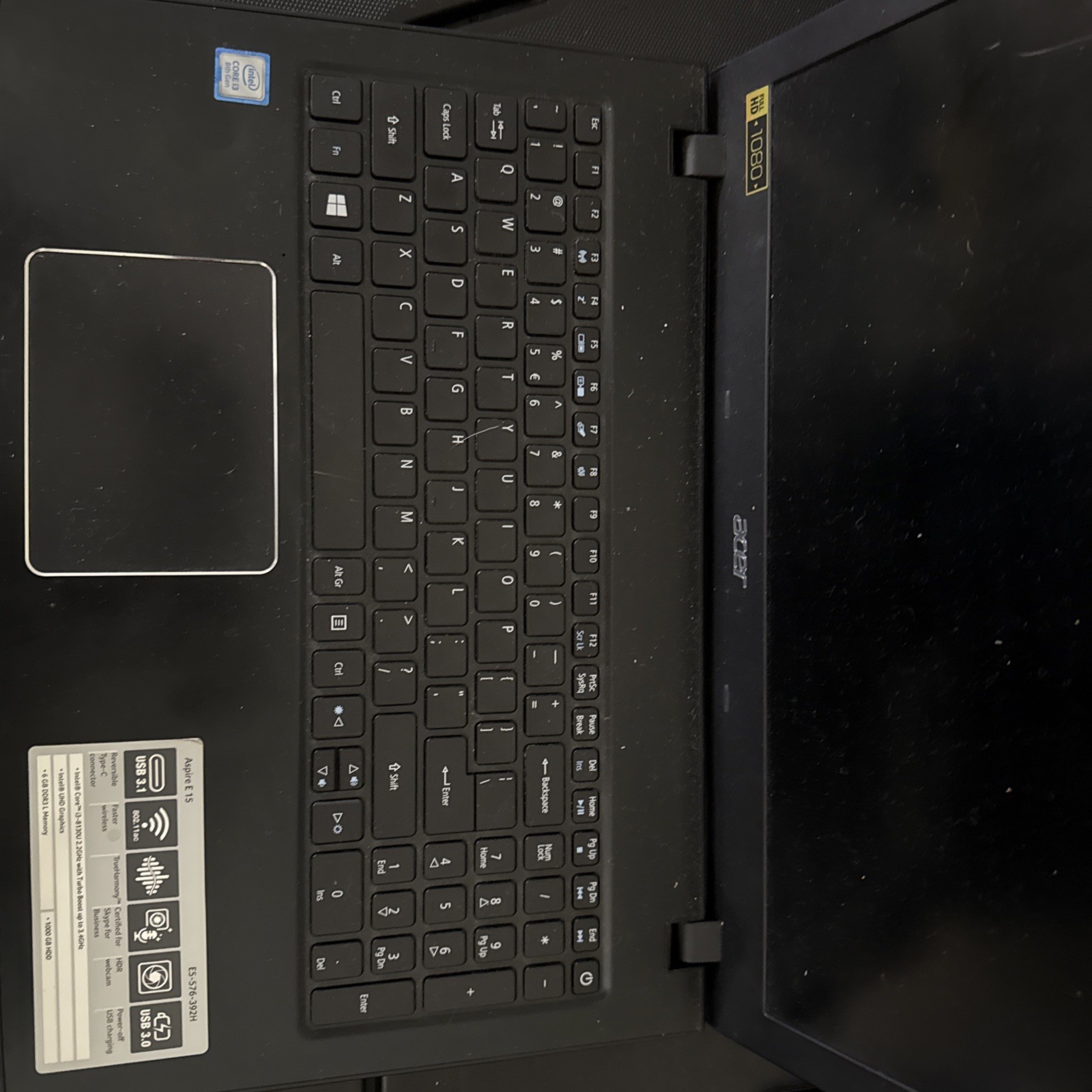 Acer Aspire E15 (E5-567-392H) 15.6” Intel UHD Core i3 8th Gen | 6GB RAM