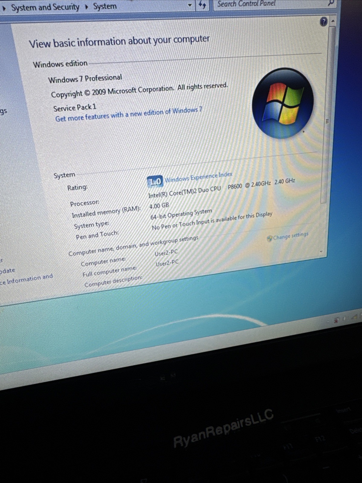 Dell Latitude E6400 Laptop 14″ Intel Core 2 Duo 4GB RAM 500Gb HDD Windows 7