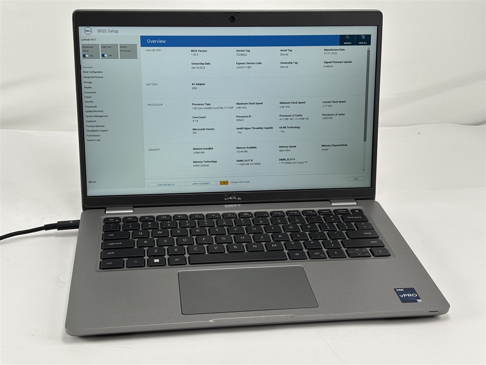 Dell Latitude 5431 2022 14” i7-1270P 2.2GHz 16GB RAM 256GB SSD