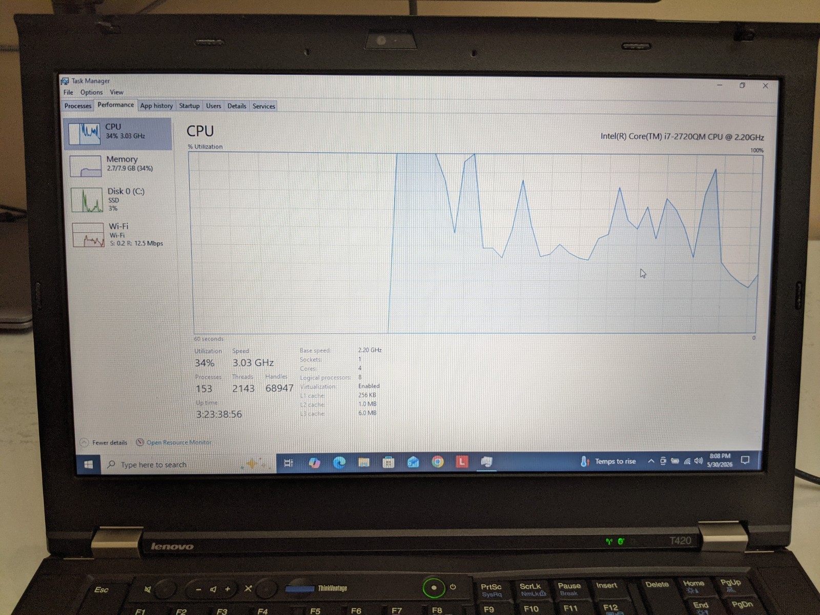 Lenovo ThinkPad T420 Quad Core i7 2720QM 8GB 250GB SSD Win 10 Pro – Grade A