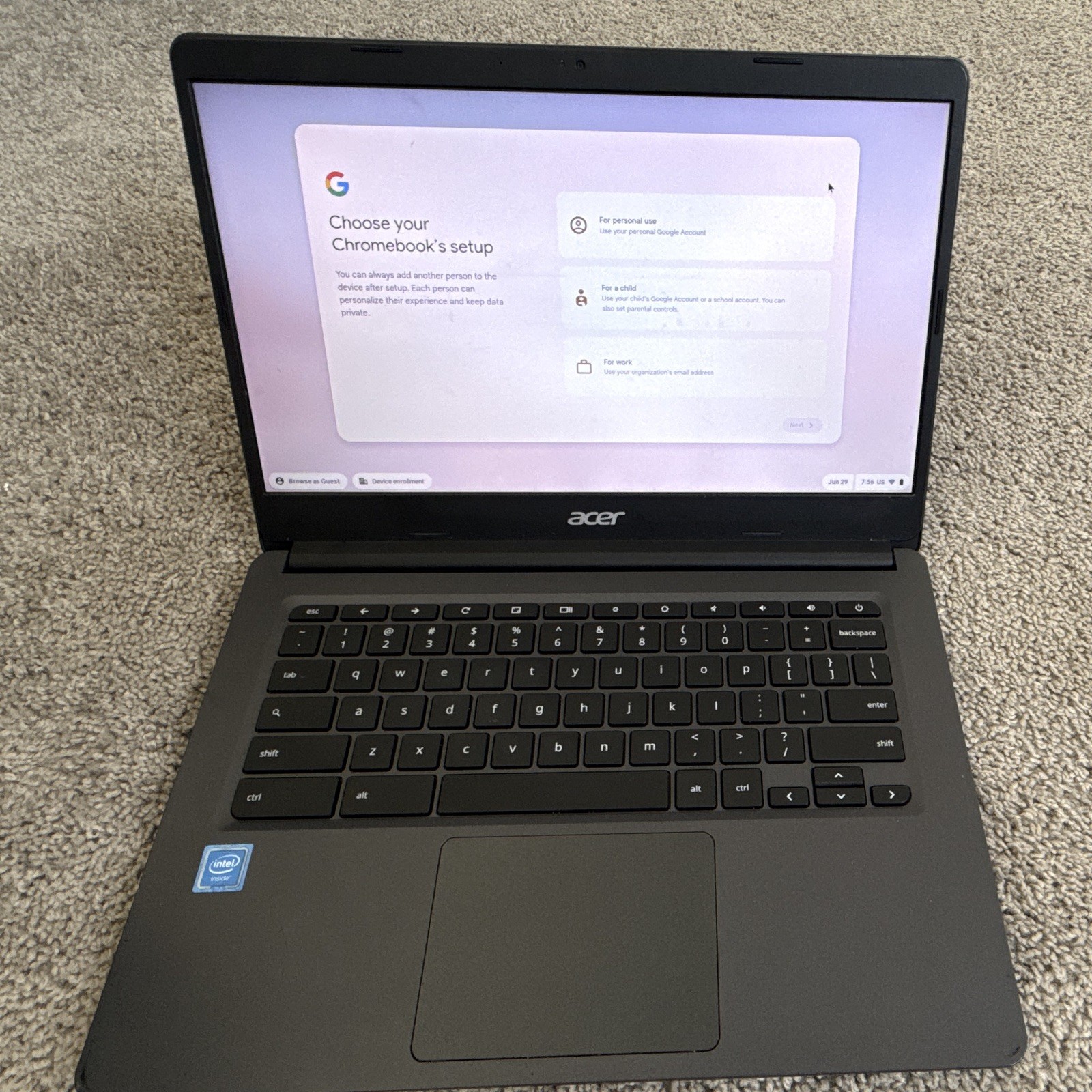 Acer Chromebook C740 11.6in 1366×768 Intel Celeron 4GB 16GB SSD Chrome OS
