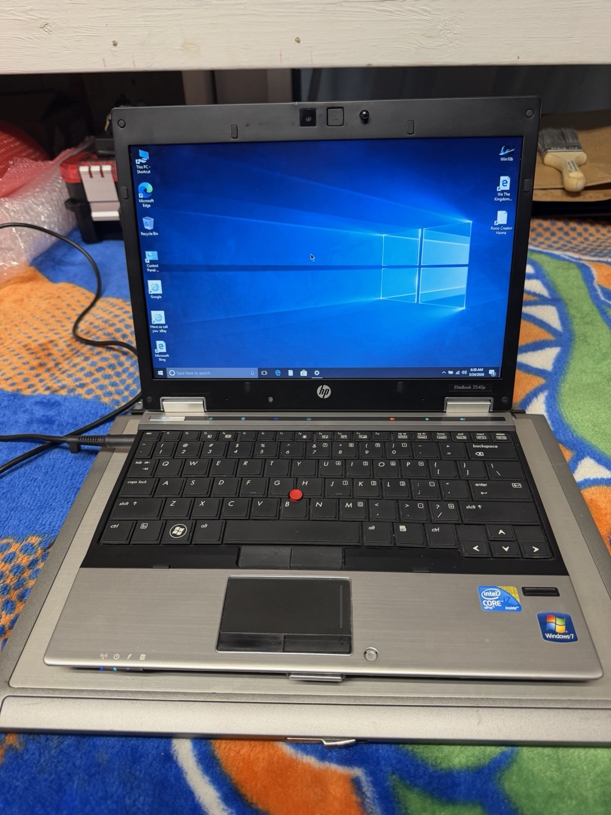HP EliteBook 2540p Core i7, Win10pro64, 60GB, 6GB DVD-RW, Wifi, #005