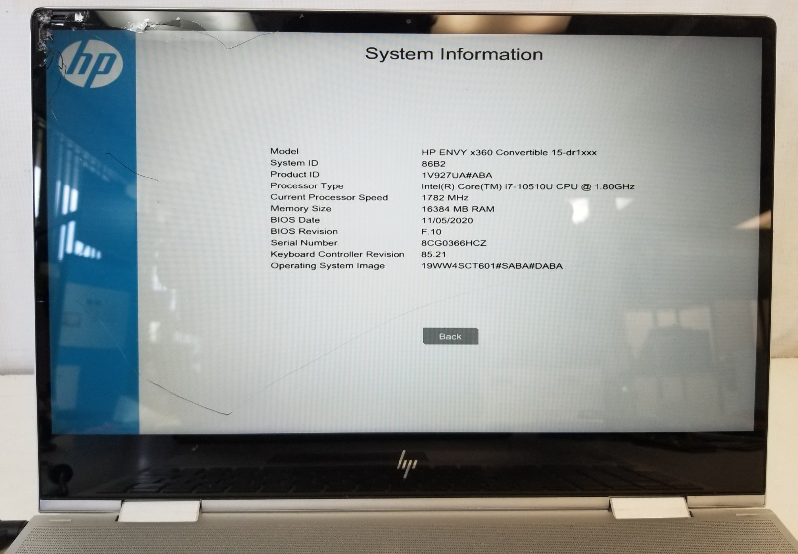 HP ENVY x360 15t-dr100 i7-10510U 1.80GHz 16GB DDR4 512GB NVMe WIN 10 PRO