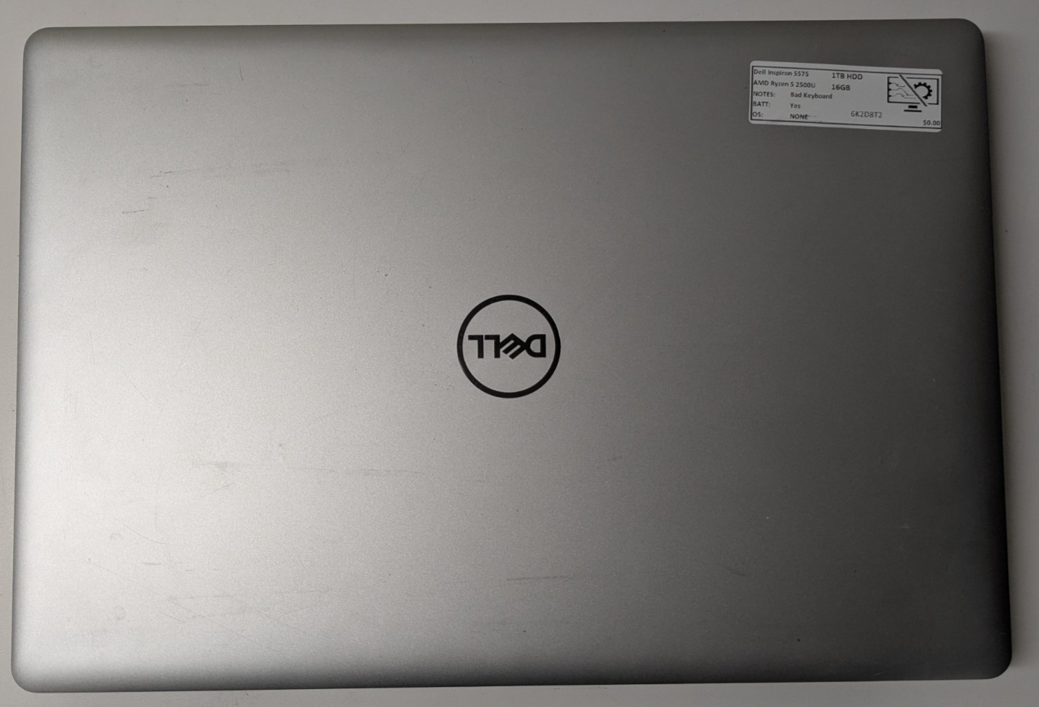 Dell Inspiron 5575 15.6″ AMD Ryzen 5 2500U 16GB 1TB HDD No OS SOLD AS-IS