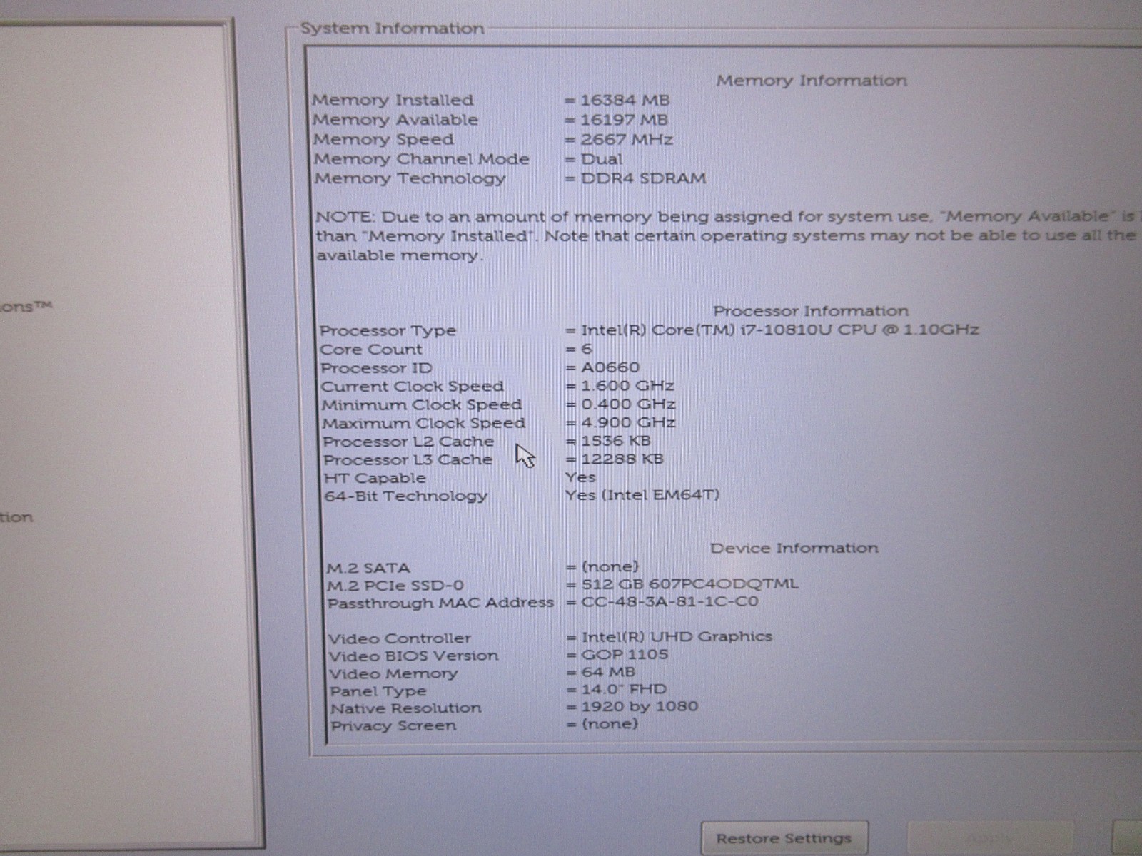 Dell Latitude 7410 14″ : i7-10810U 1.1GHz : 16GB RAM : 512GB SSD : Grade B