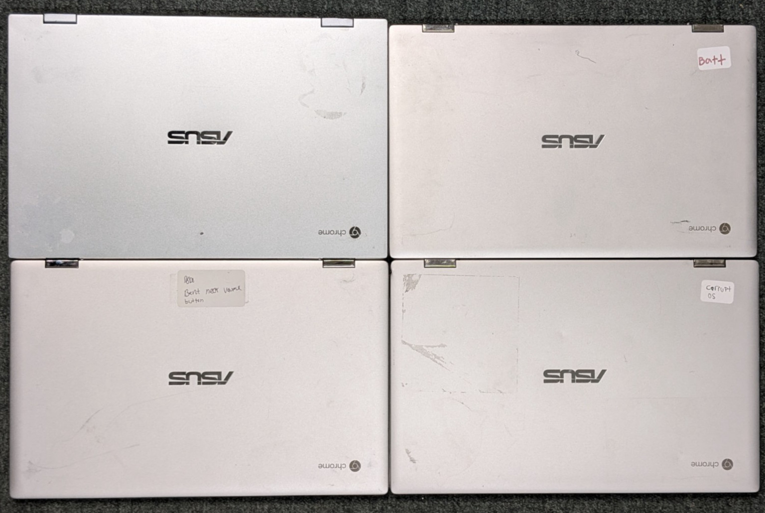 Lot of 12 Asus Chromebook C434T & C433T Intel M3-8100y 4/8GB RAM 64GB SOLD AS-IS