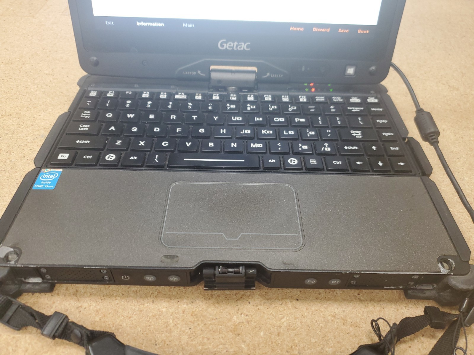 GETAC V110 Laptop Tablet Touch Screen i5-4300U 1.90GHz 8gB No HDD 10117hrs
