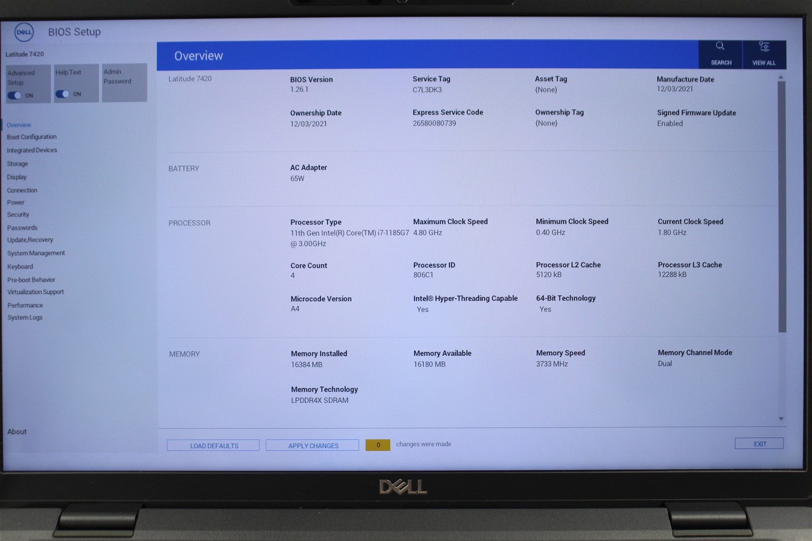 Dell Latitude 7420 14″ FHD Touch i7-1185G7 3.0GHz 256GB SSD 16GB RAM NO OS