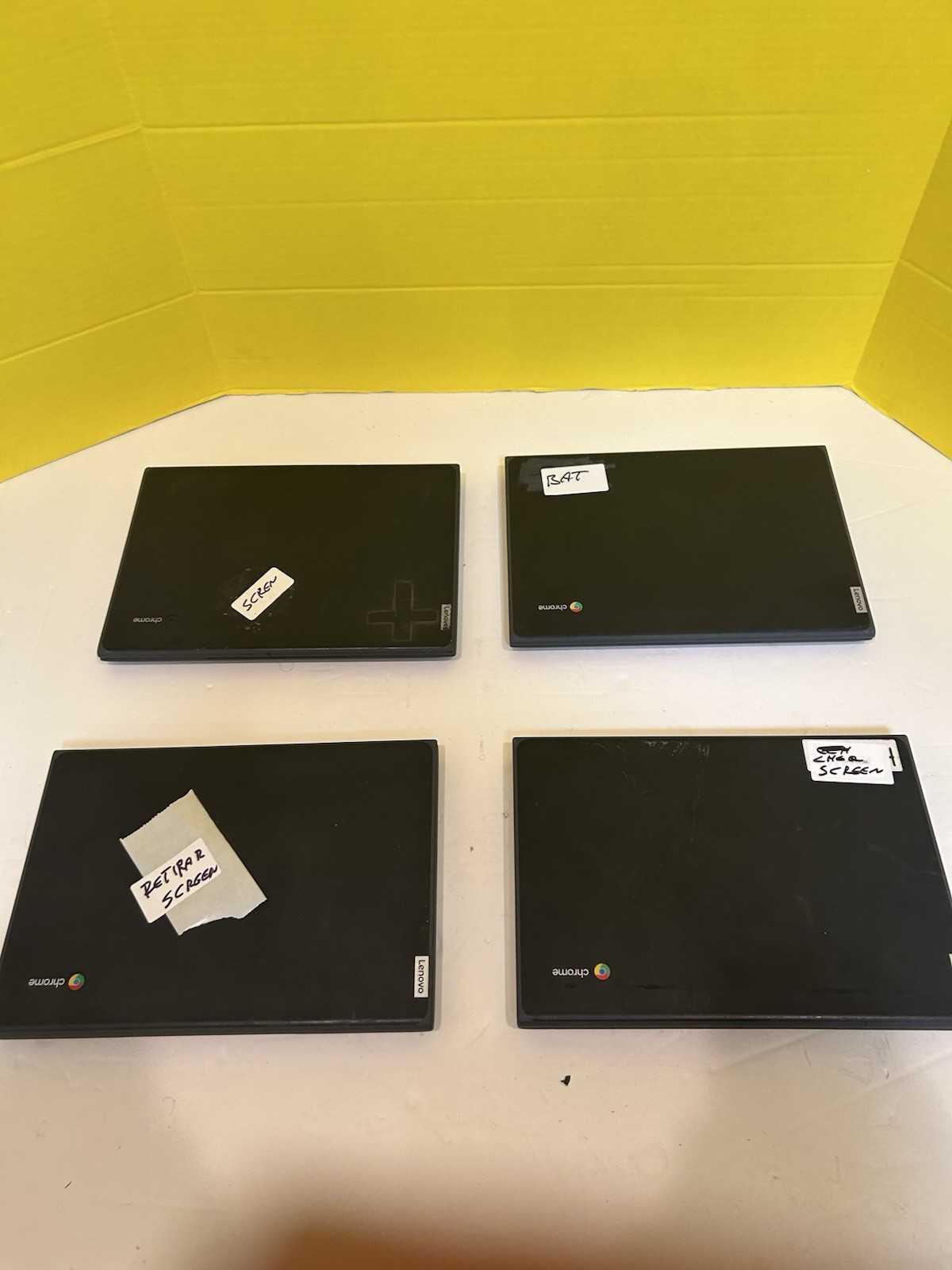 Lot of 4 Lenovo 100e Chromebook 2nd Gen MTK 4GB 32GB F Parts Repair