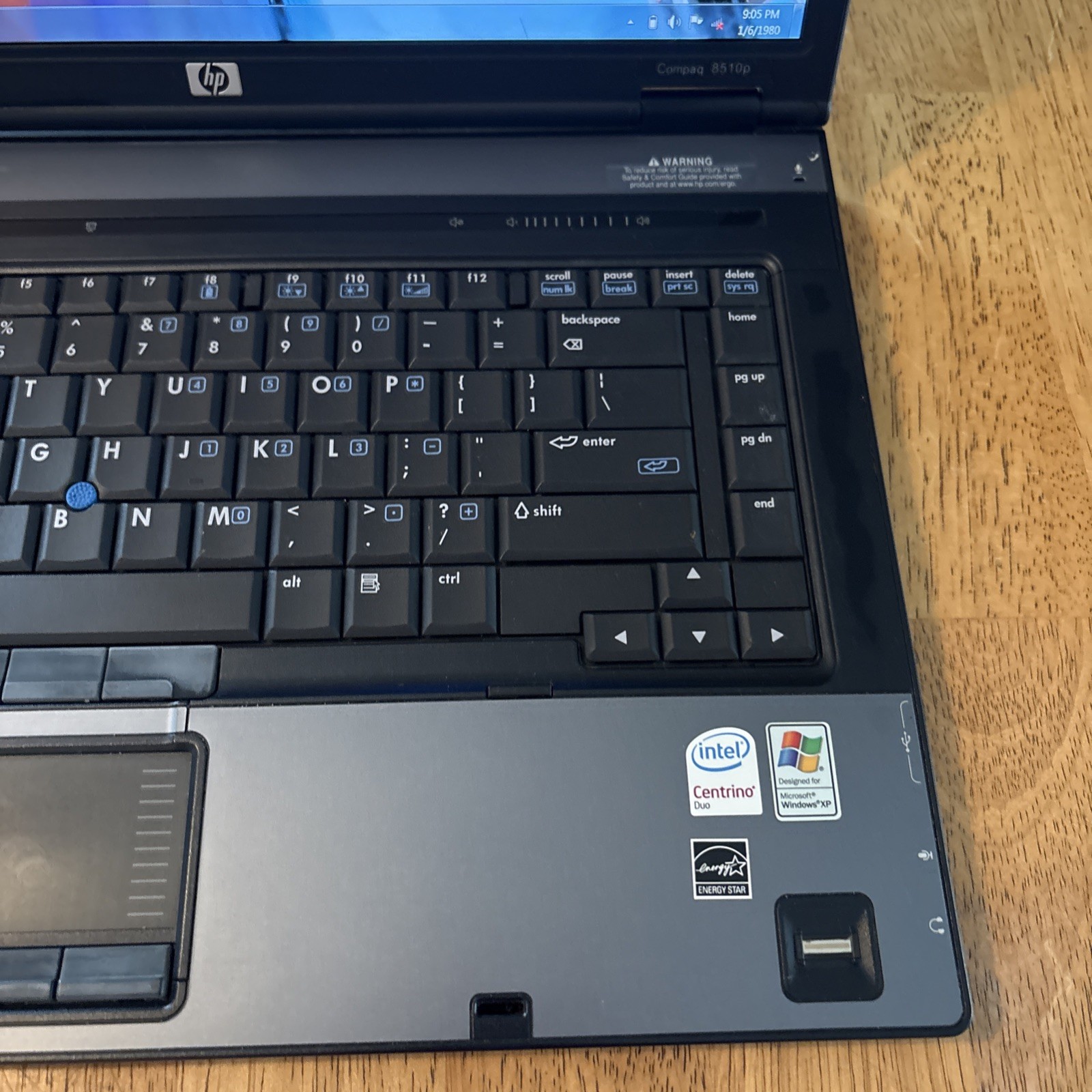 Vintage HP Compaq 8510p Intel Core 2 Duo 2 GHz 2Gb RAM 150 GB HDD Windows 7 Pro