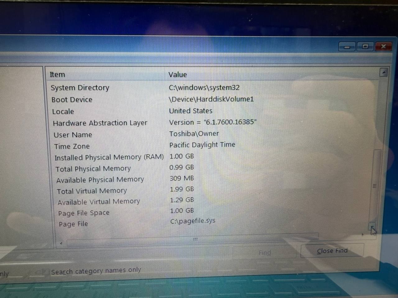 Toshiba NB205 Netbook 10.1″ Intel Atom N280 1.66GHz Windows 7 Starter Working