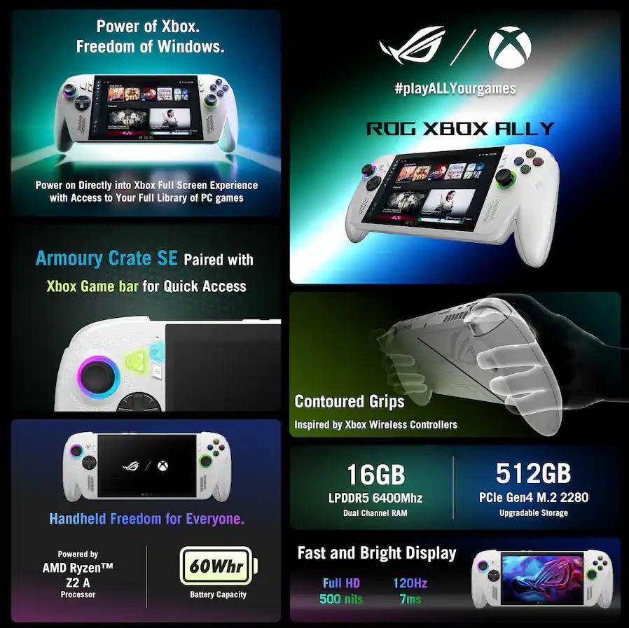 ASUS ROG Xbox Ally – 7” Touchscreen Gaming PC Bundle