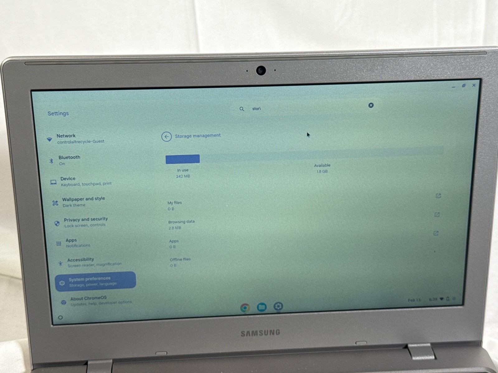 Samsung Chromebook 11.6″ XE310XBA Celeron N4020 4GB 32GB eMMC ChromeOS