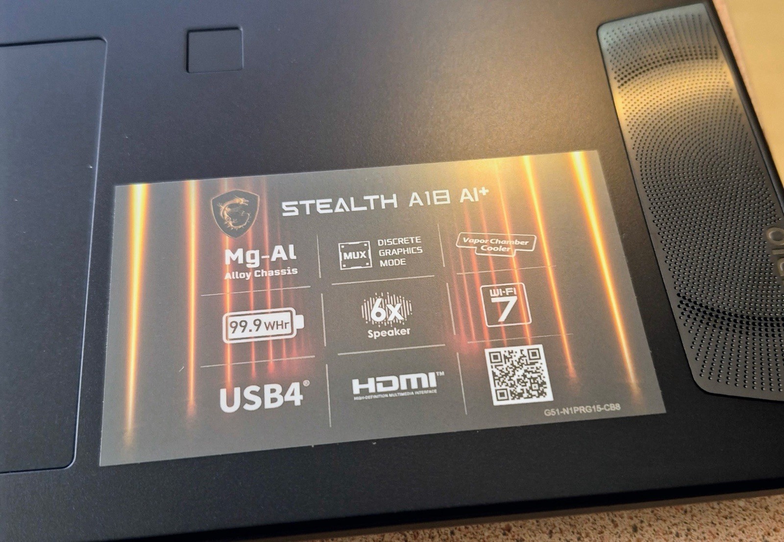 MSI Stealth A18 AI+ Gaming Laptop 18″ 4K 120Hz Ryzen 9 RTX USB4 HDMI 6x Speaker